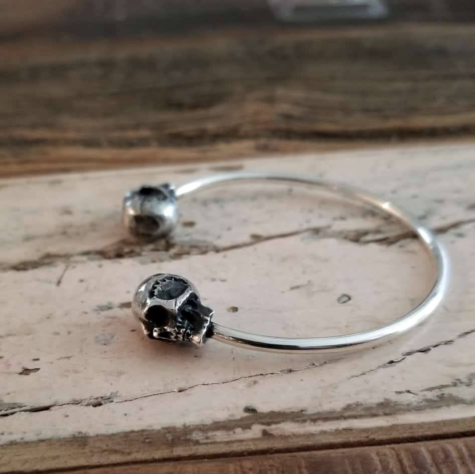 Mens Silver Skull Bracelet - Inchoo Bijoux