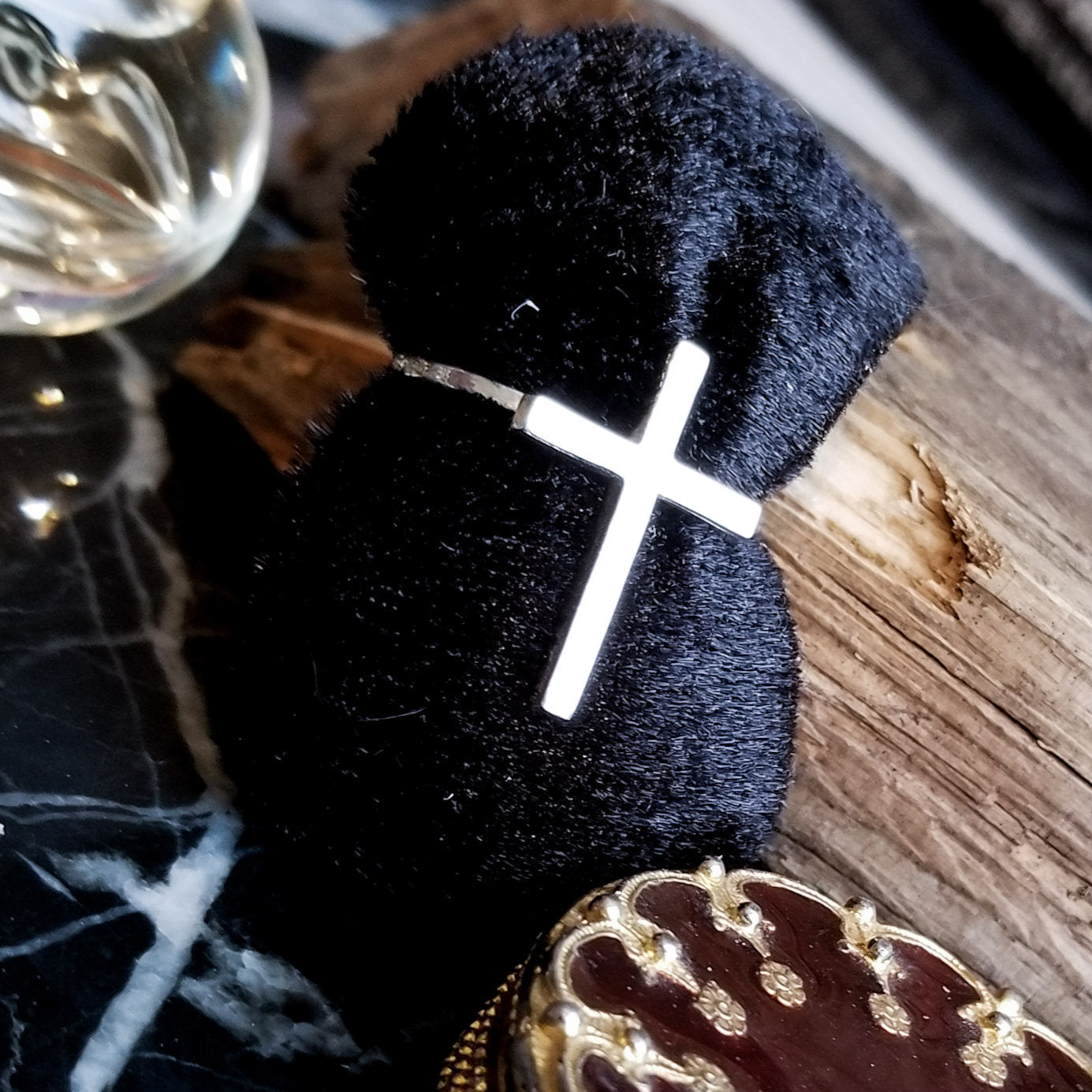 Big Shiny Simple Cross Ring - Inchoo Bijoux