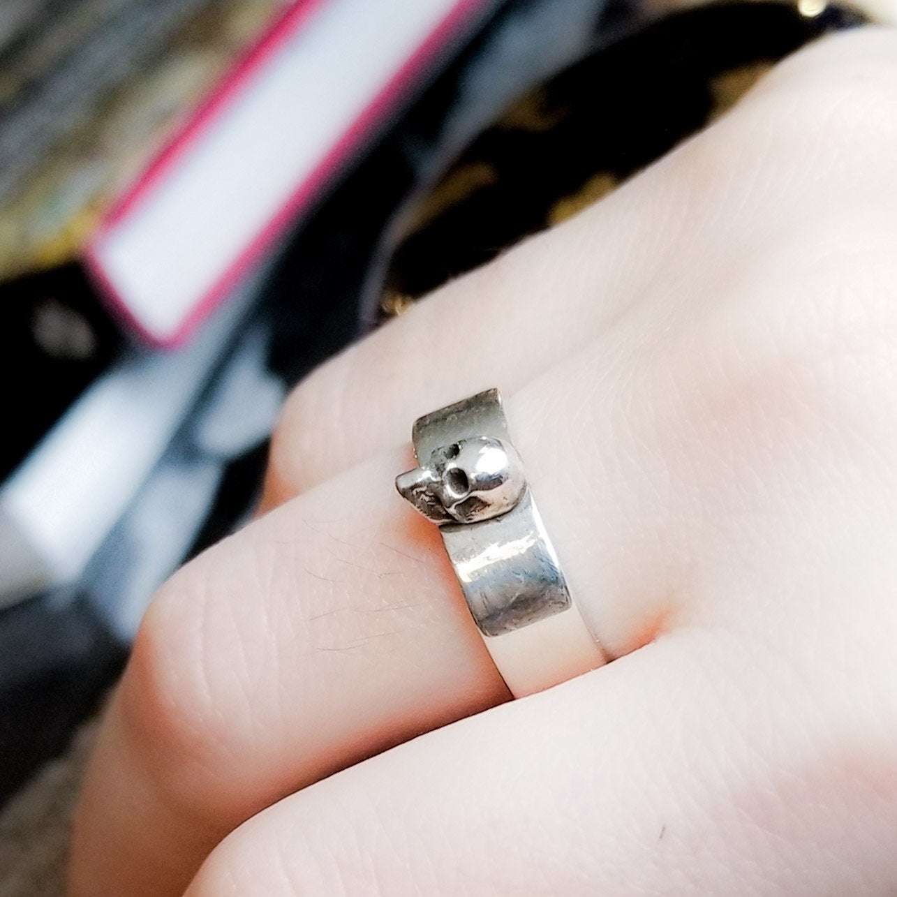 Silver Small Skull Ring Band - Inchoo Bijoux