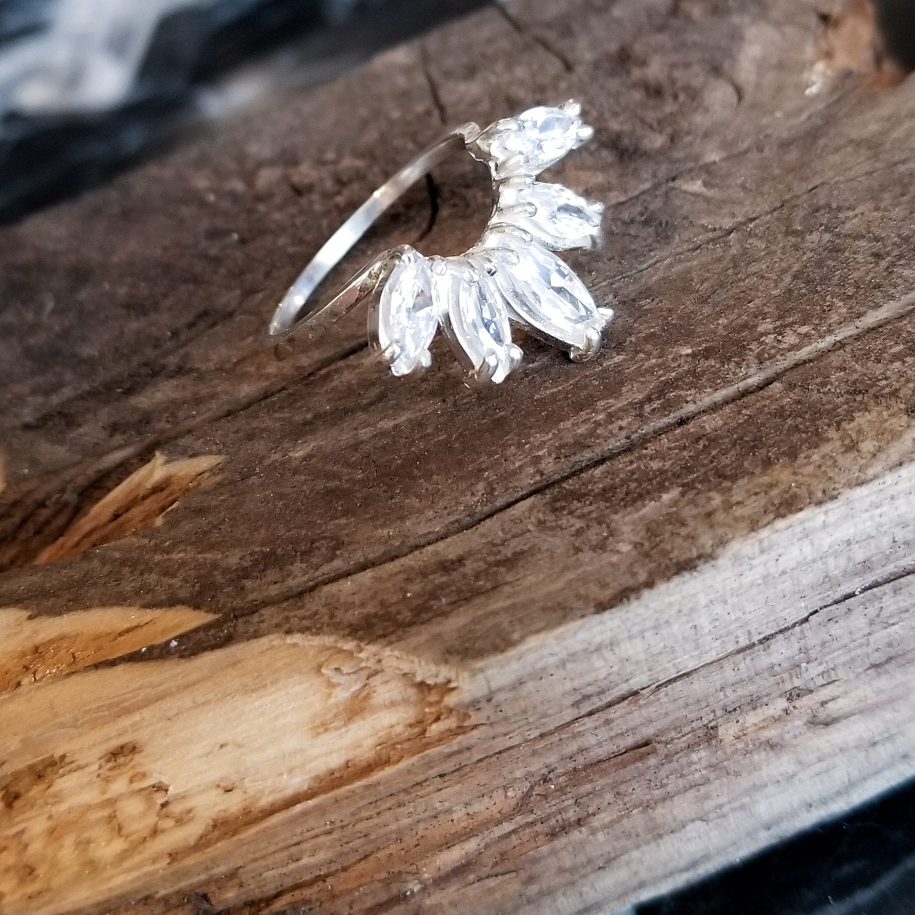 Marquise Cz Curved Ring - Gemstone Engagement Ring-Ring-Inchoo Bijoux-Inchoo Bijoux