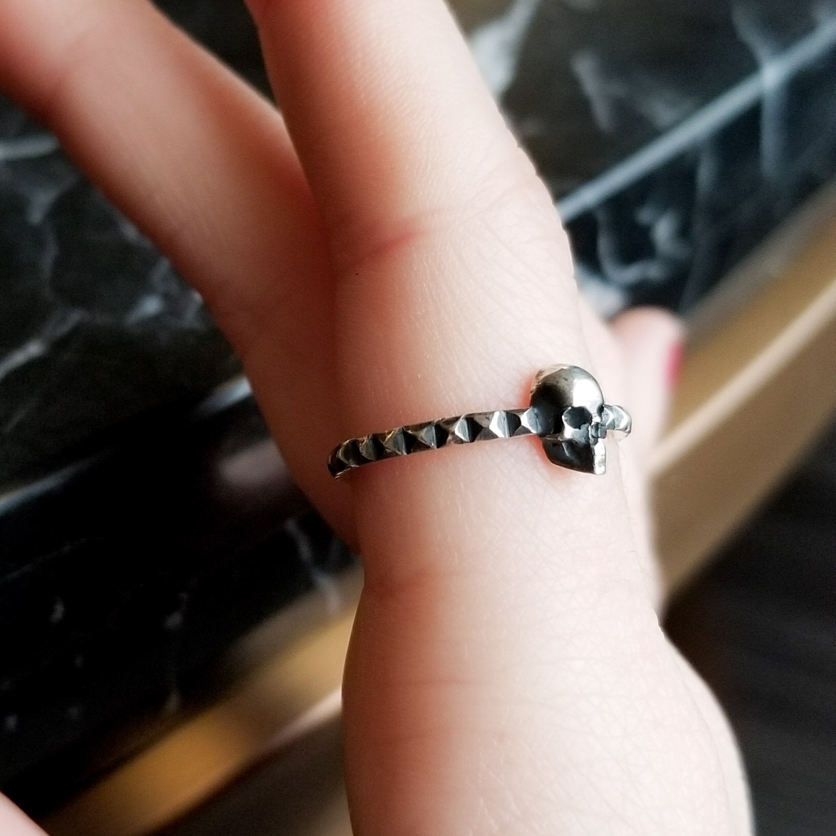 Studded Skull Ring-Ring-Inchoo Bijoux-Inchoo Bijoux