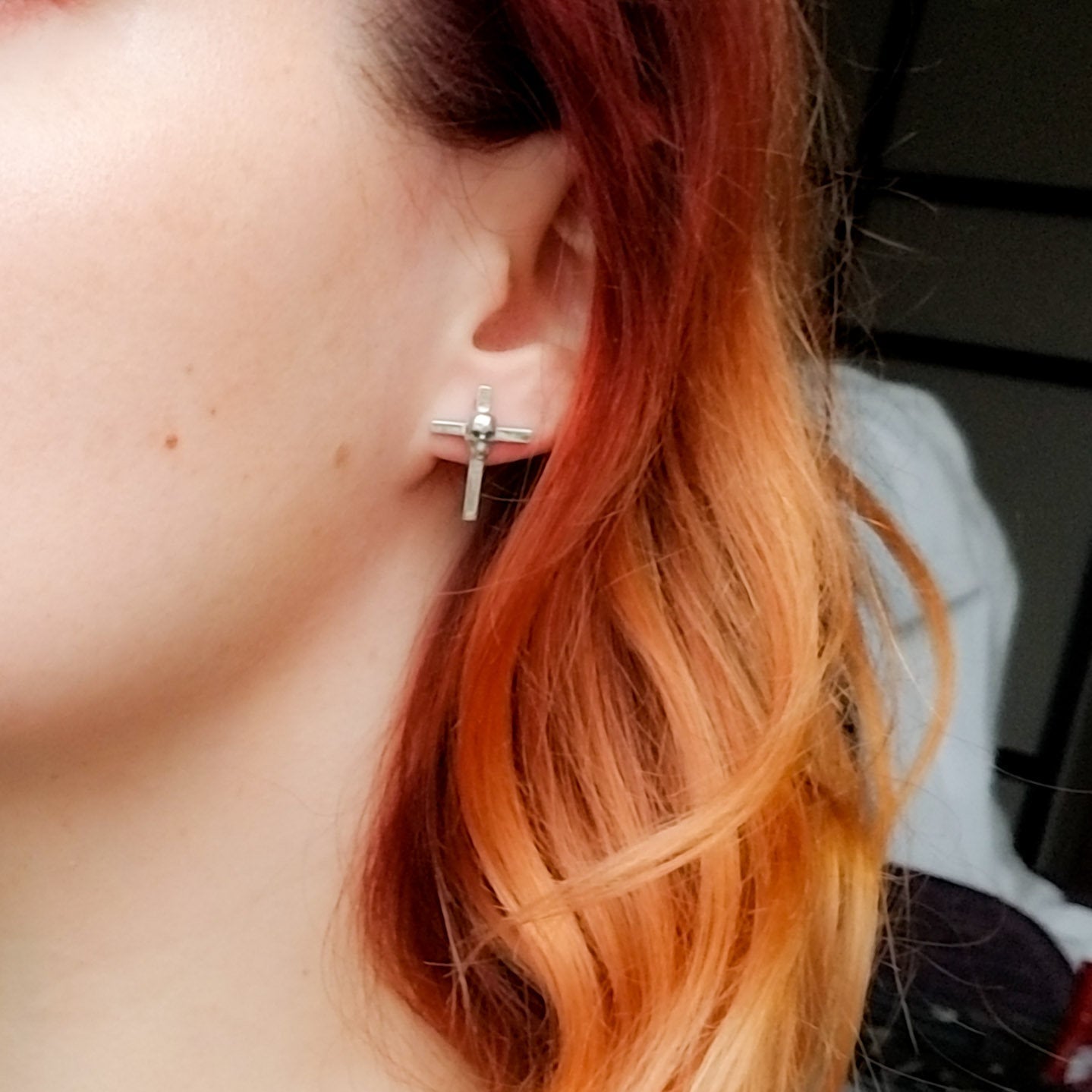 Unisex Goth Skull Cross Earrings - Inchoo Bijoux
