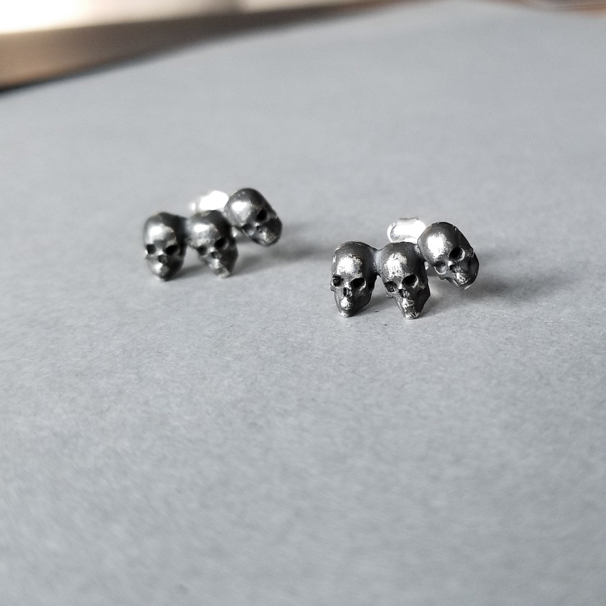 Triple Skull Earring Studs - Inchoo Bijoux