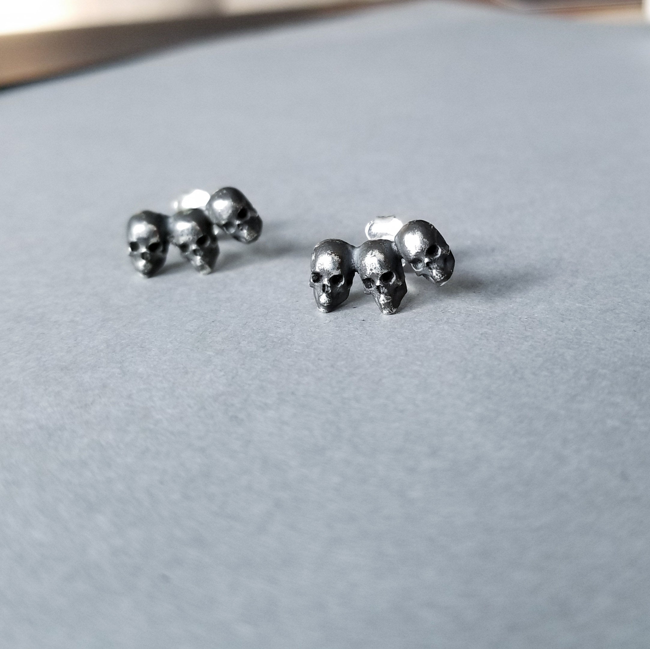 Triple Skull Earring Studs - Inchoo Bijoux