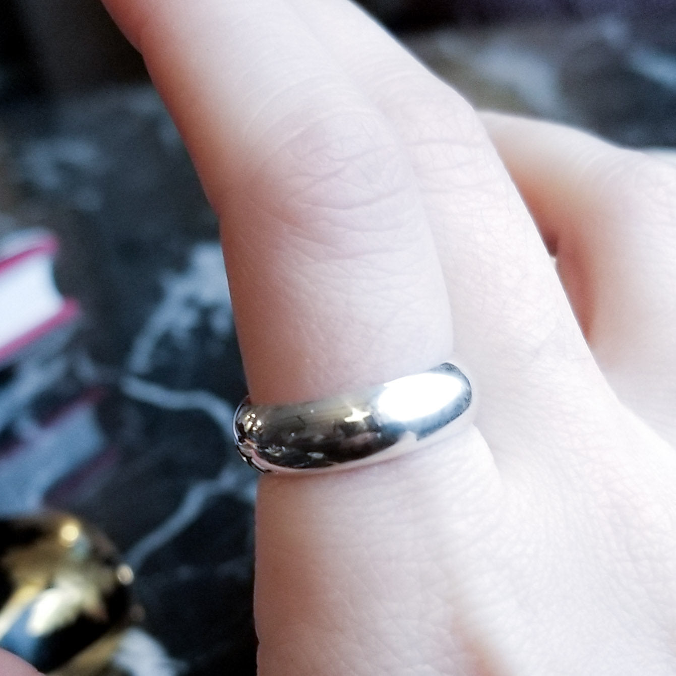 Simple Wide Half Round Mens Ring - Inchoo Bijoux
