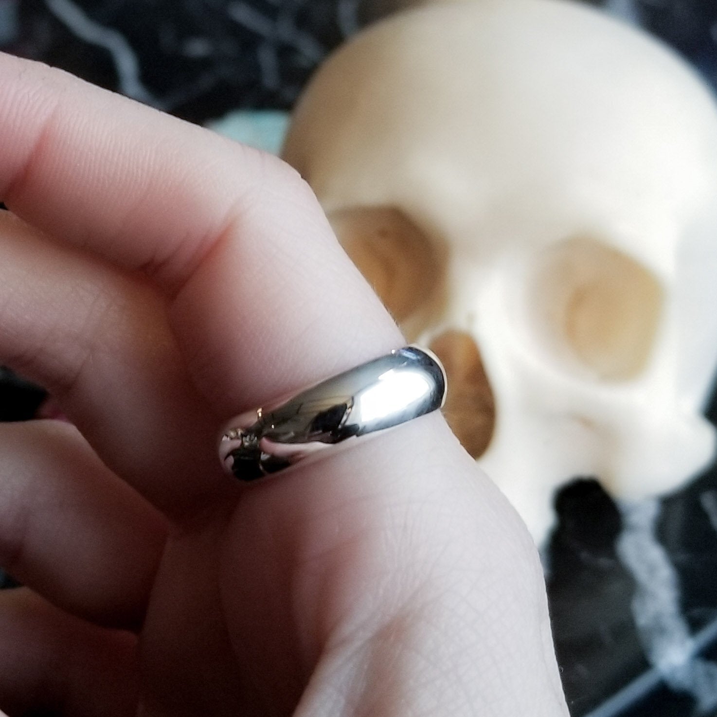 Simple Wide Half Round Mens Ring - Inchoo Bijoux