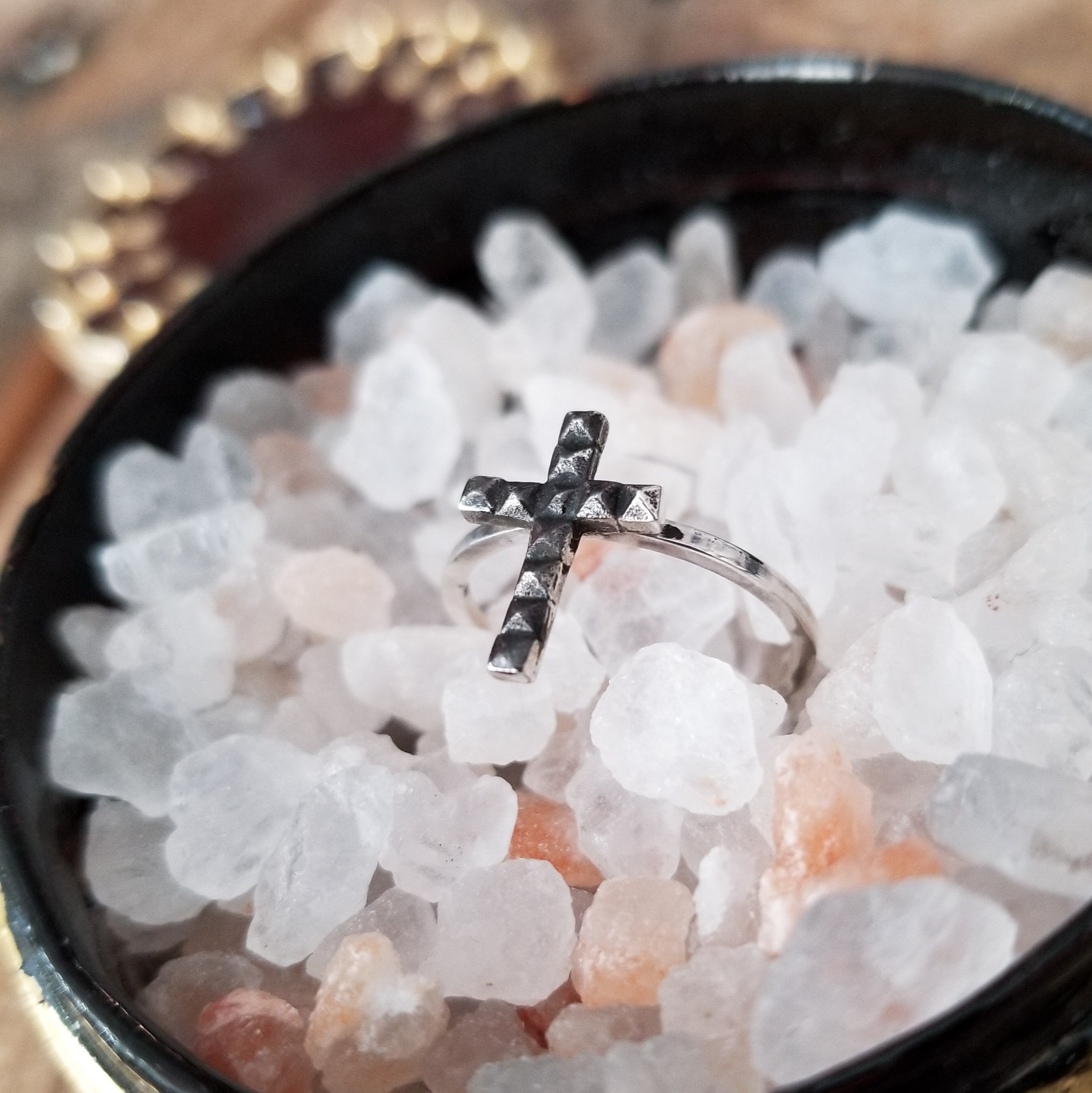Tiny Studded Cross Ring-Ring-Inchoo Bijoux-Inchoo Bijoux