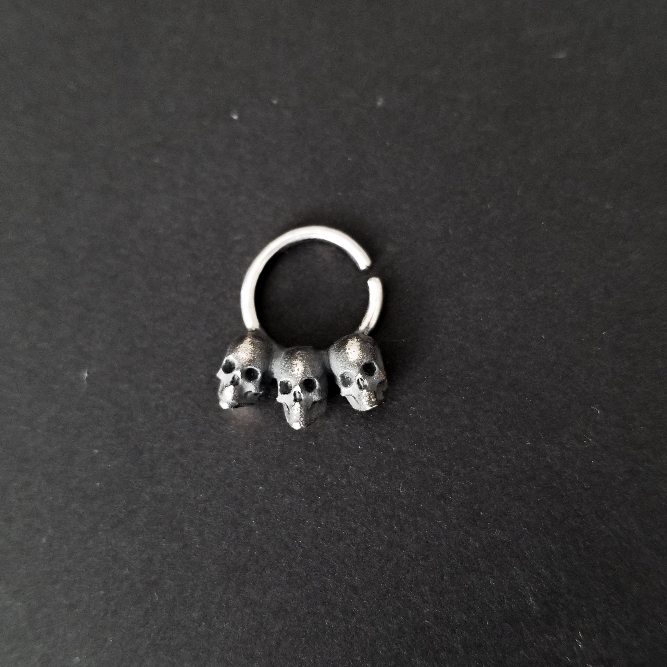 3 Skull Silver Septum - Inchoo Bijoux