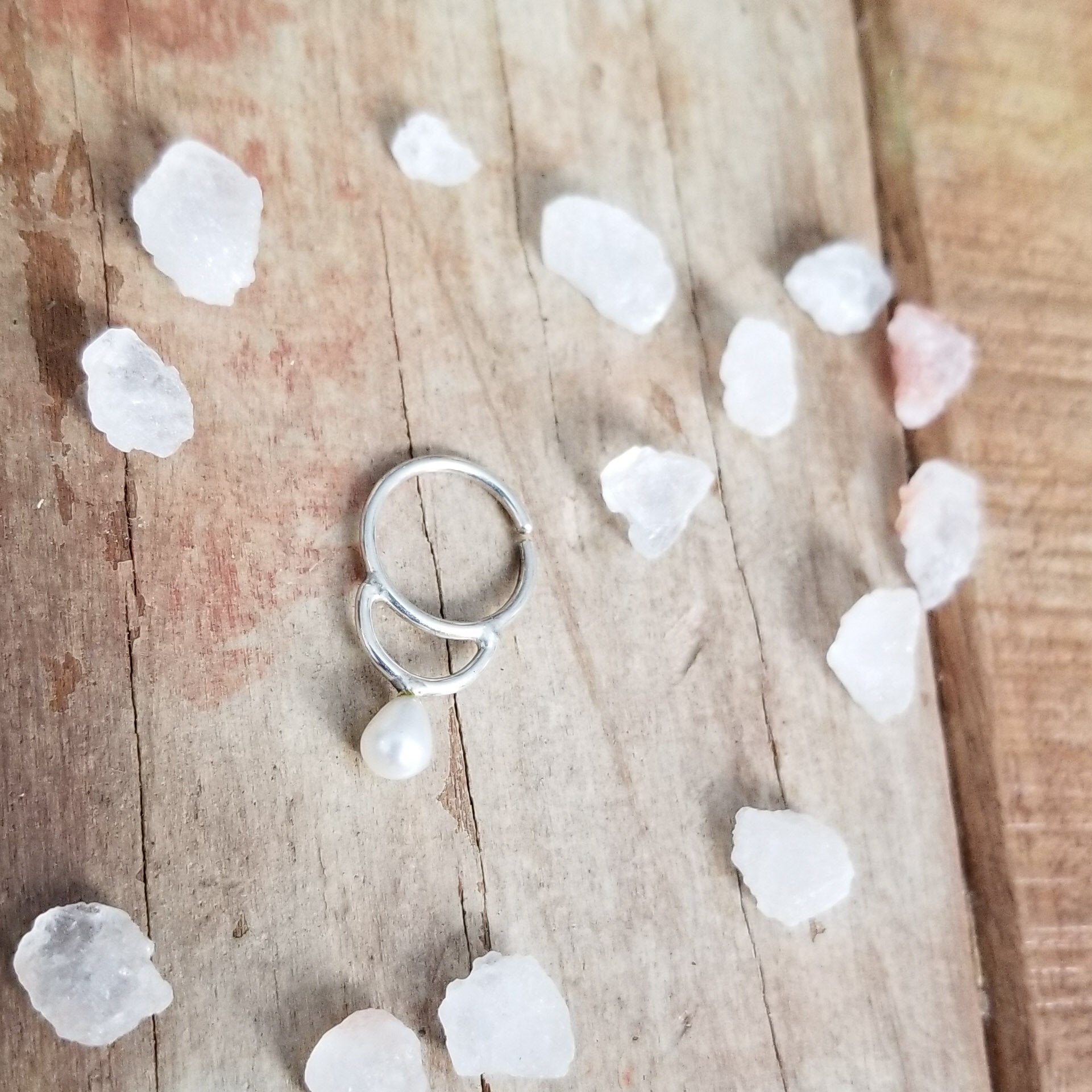 White Pearl Septum Ring-Septum-Inchoo Bijoux-Inchoo Bijoux