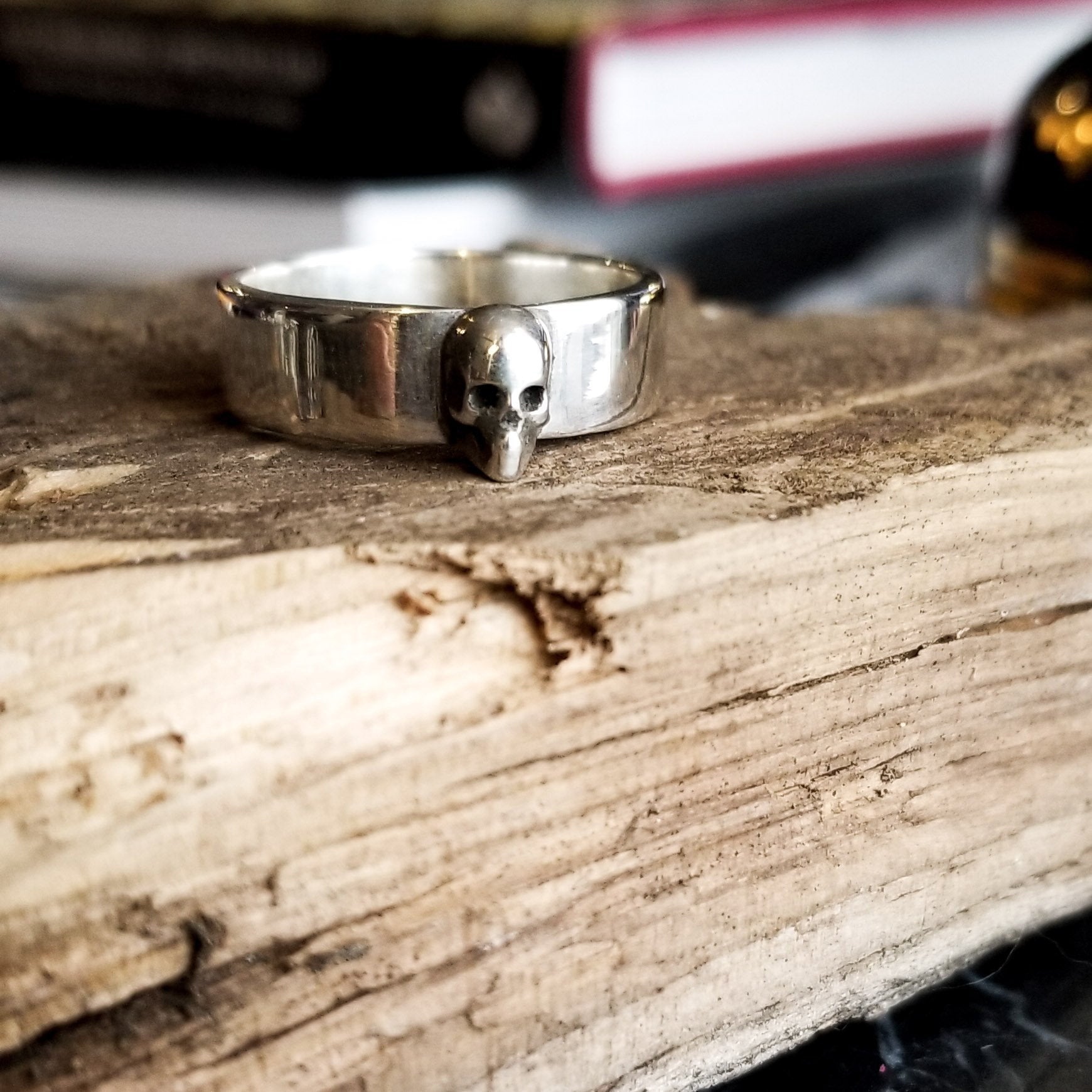 Silver Small Skull Ring Band - Inchoo Bijoux