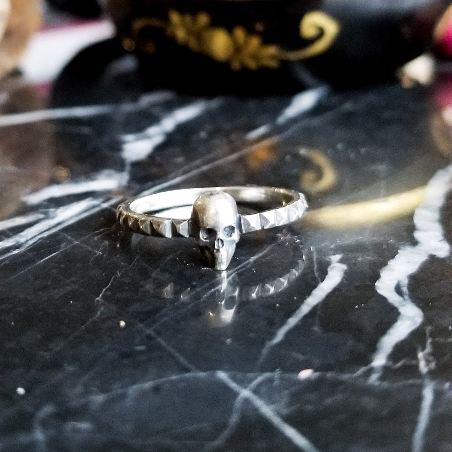 Studded Skull Ring-Ring-Inchoo Bijoux-Inchoo Bijoux