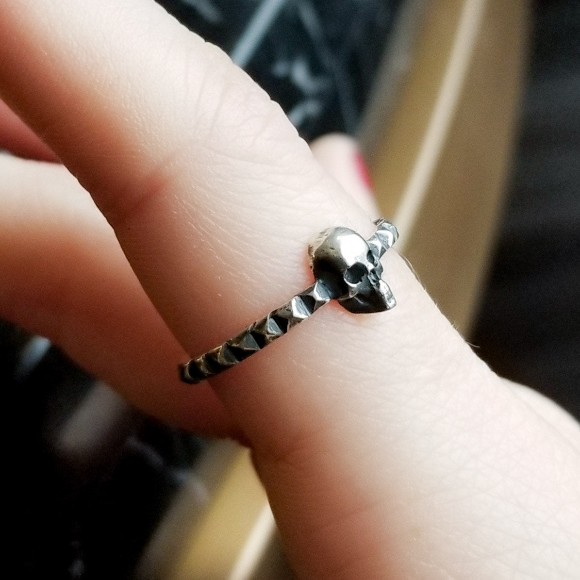 Studded Skull Ring-Ring-Inchoo Bijoux-Inchoo Bijoux