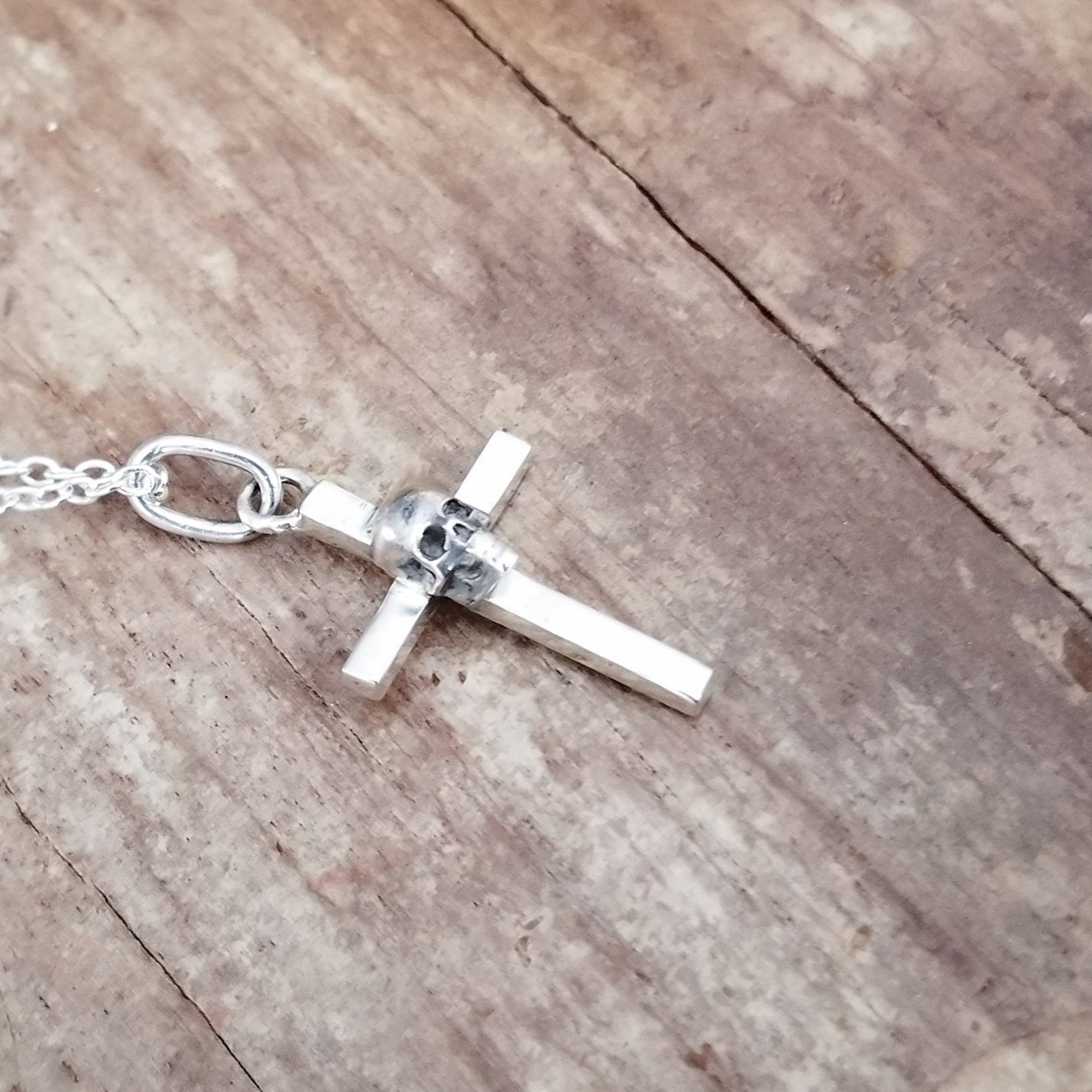 Silver Skull Cross Pendant - Inchoo Bijoux
