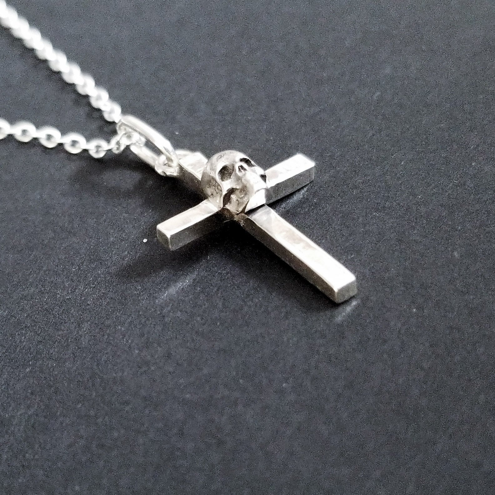 Silver Skull Cross Pendant - Inchoo Bijoux