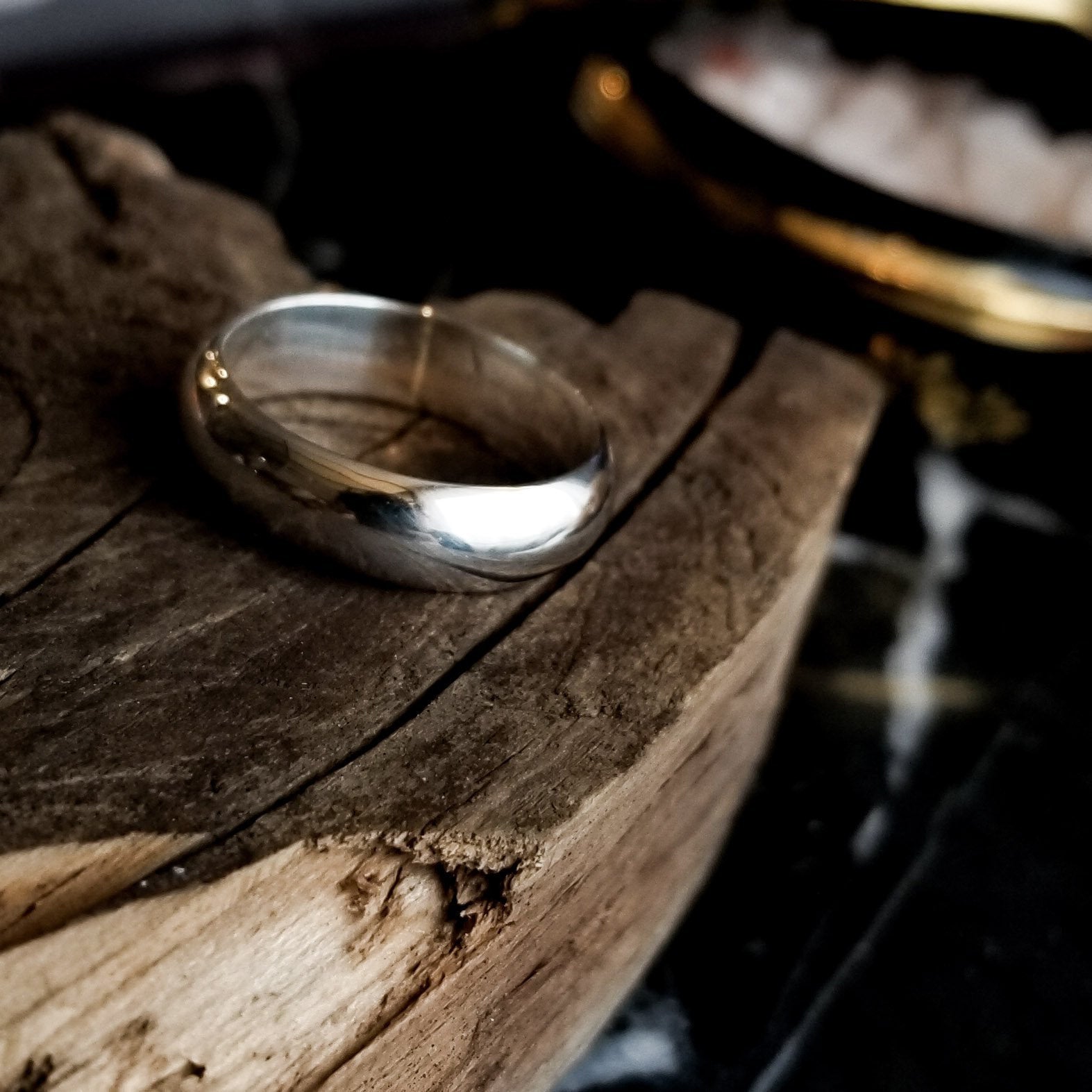 Simple Wide Half Round Mens Ring - Inchoo Bijoux