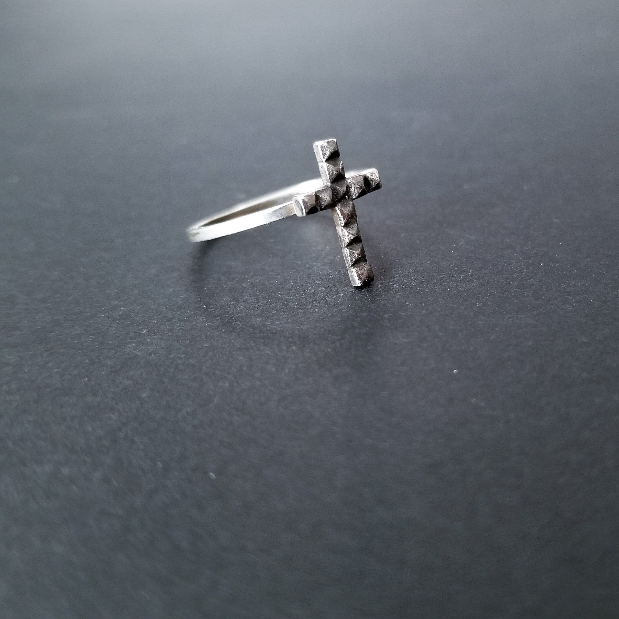 Tiny Studded Cross Ring-Ring-Inchoo Bijoux-Inchoo Bijoux