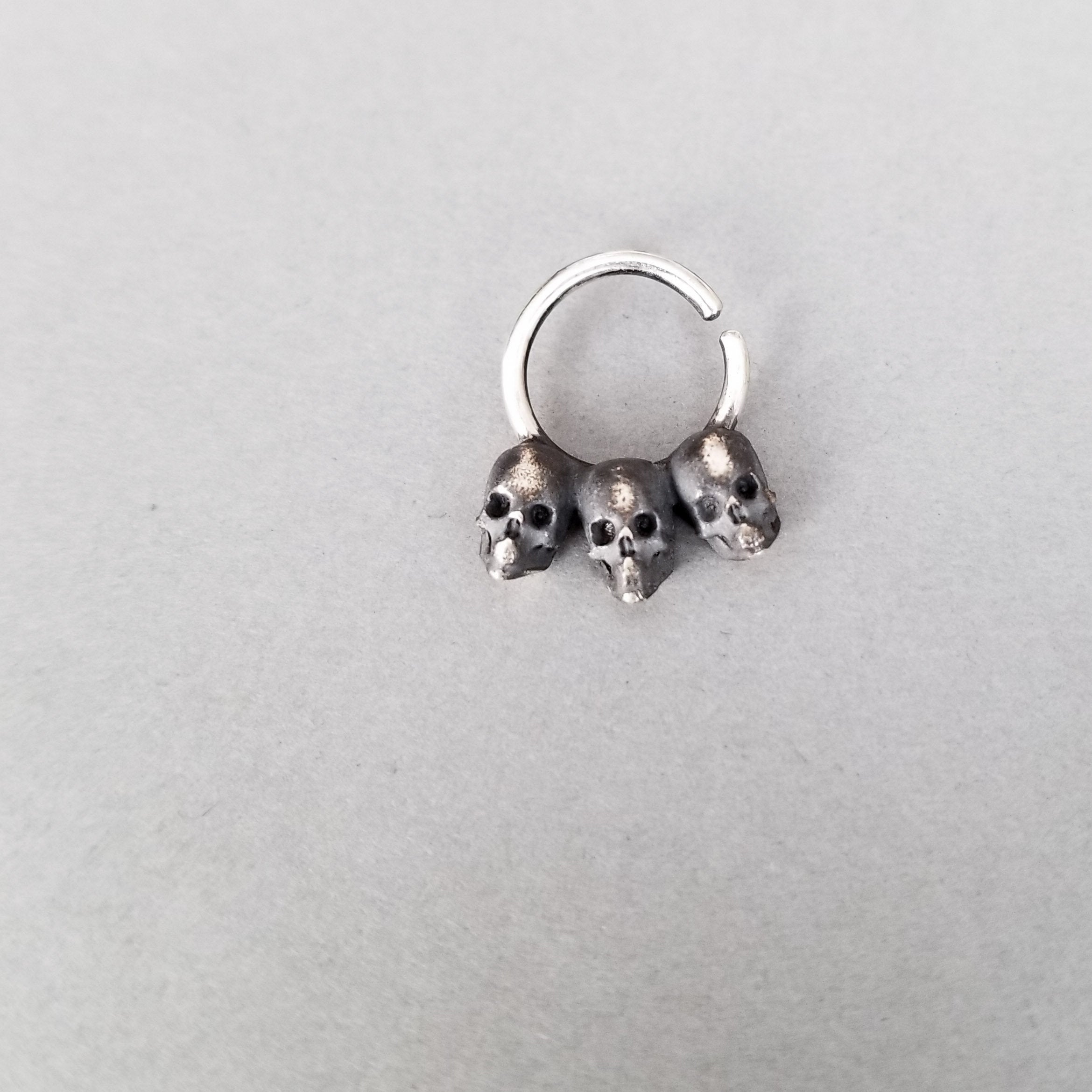 3 Skull Silver Septum - Inchoo Bijoux
