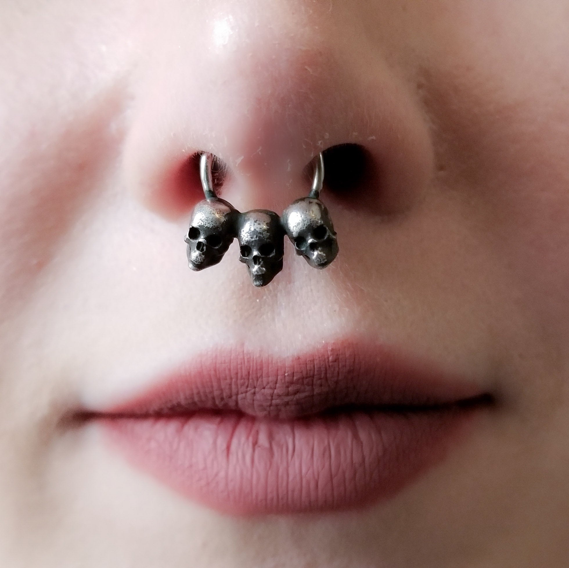 3 Skull Silver Septum - Inchoo Bijoux