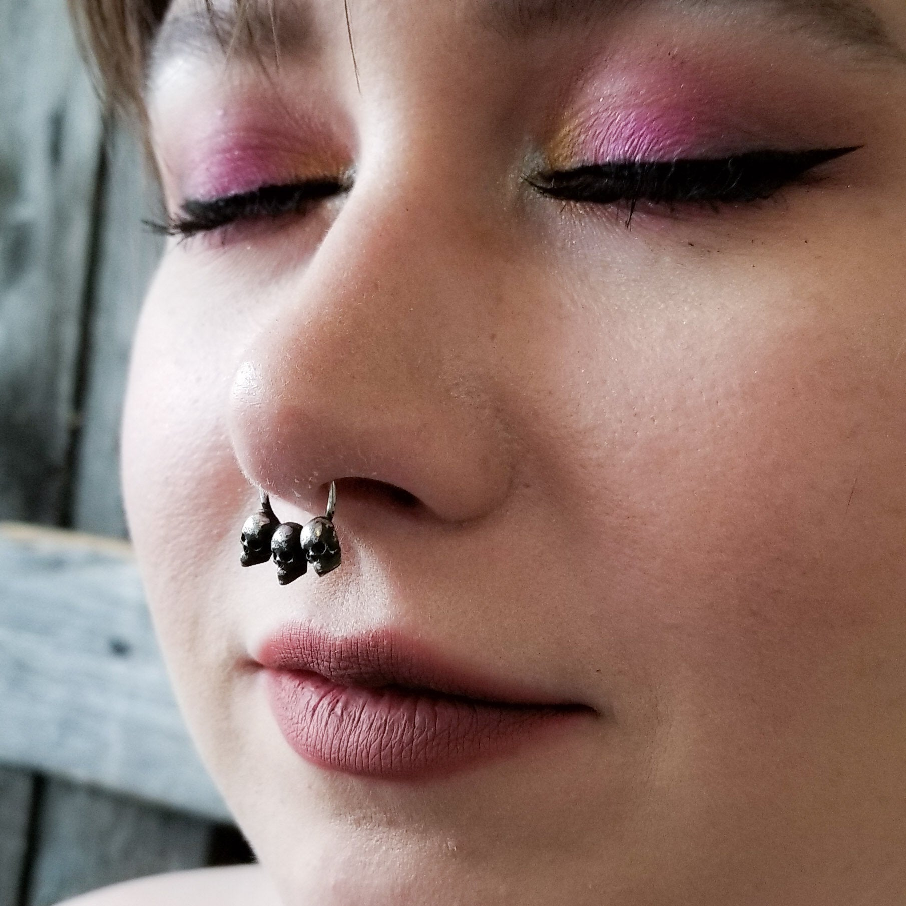 3 Skull Silver Septum - Inchoo Bijoux