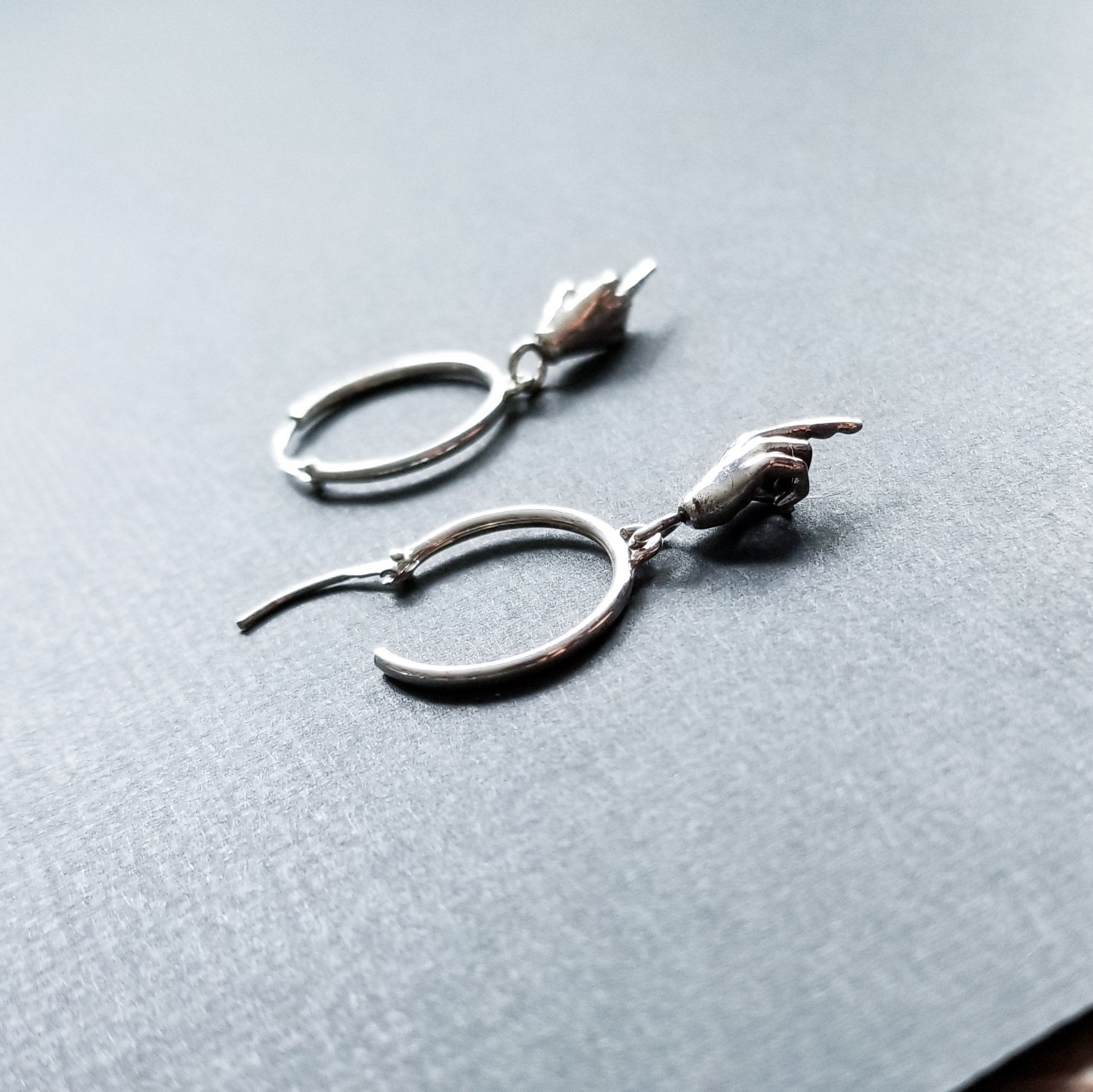 Middle Finger Hoop Earrings - Inchoo Bijoux