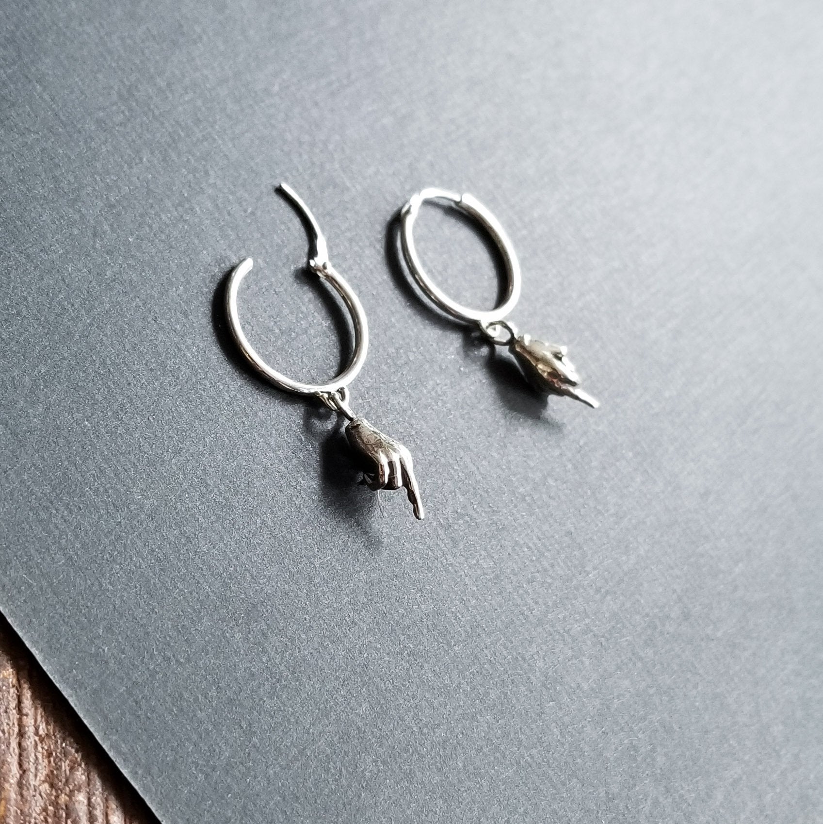 Middle Finger Hoop Earrings - Inchoo Bijoux