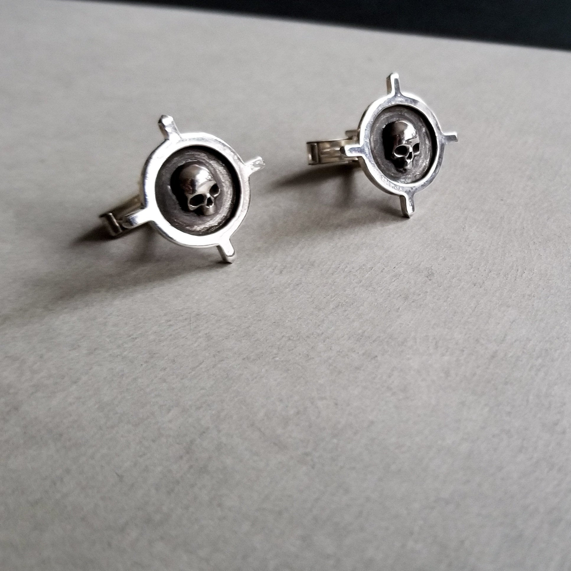 Silver Skull Cross Cufflinks - Inchoo Bijoux