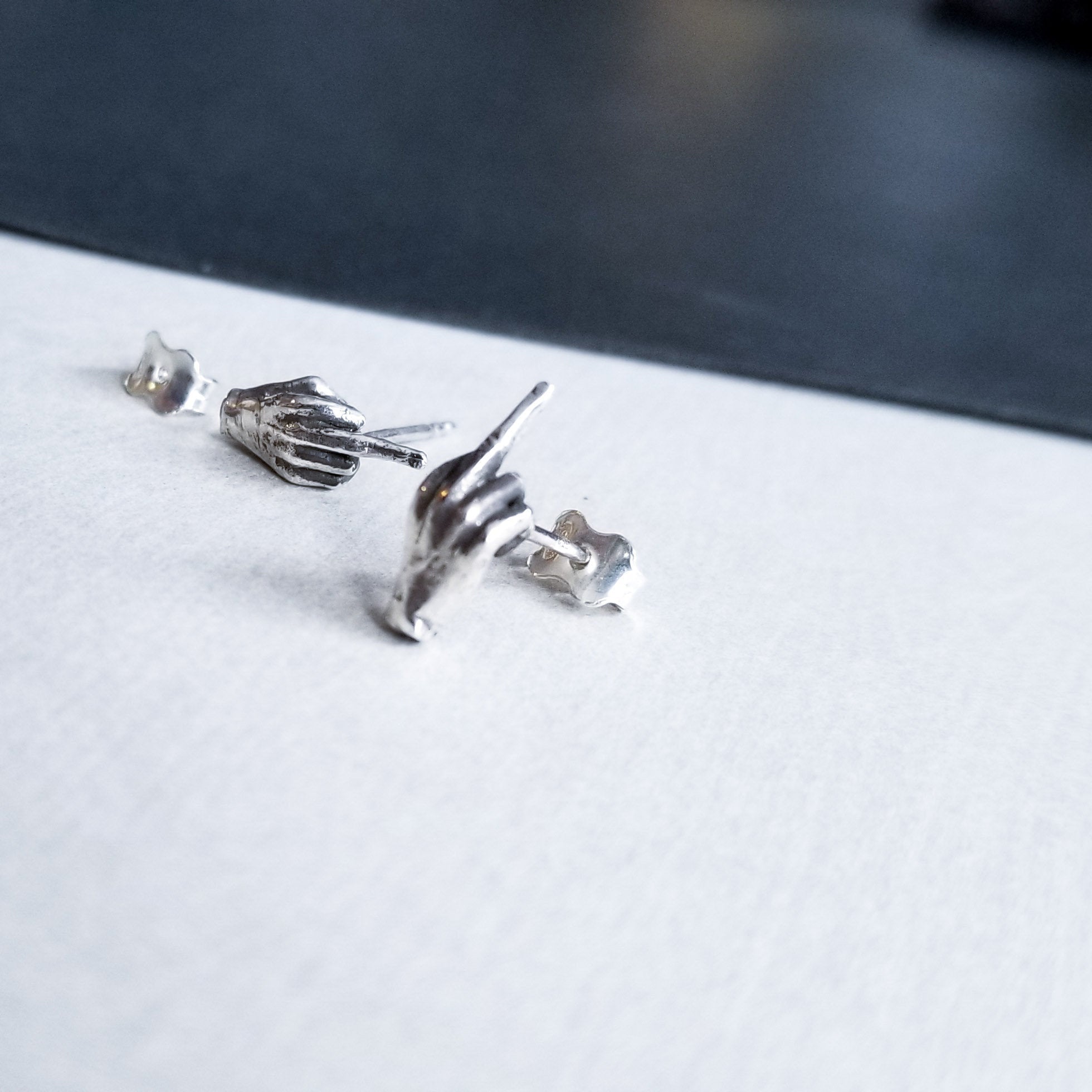 Middle Finger F**k You Earrings - Inchoo Bijoux