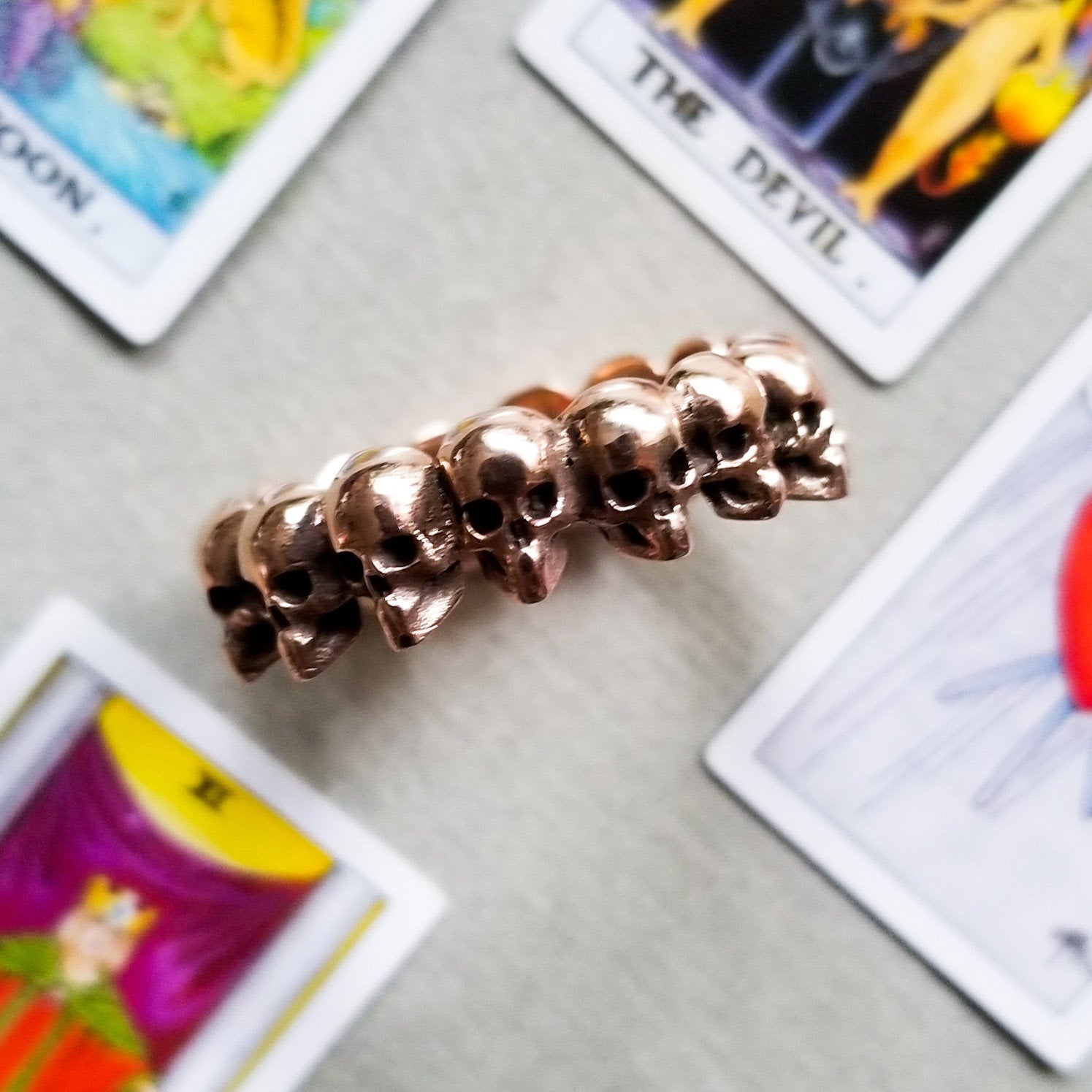 Rose Gold Eternity Skull Ring 14K - Inchoo Bijoux