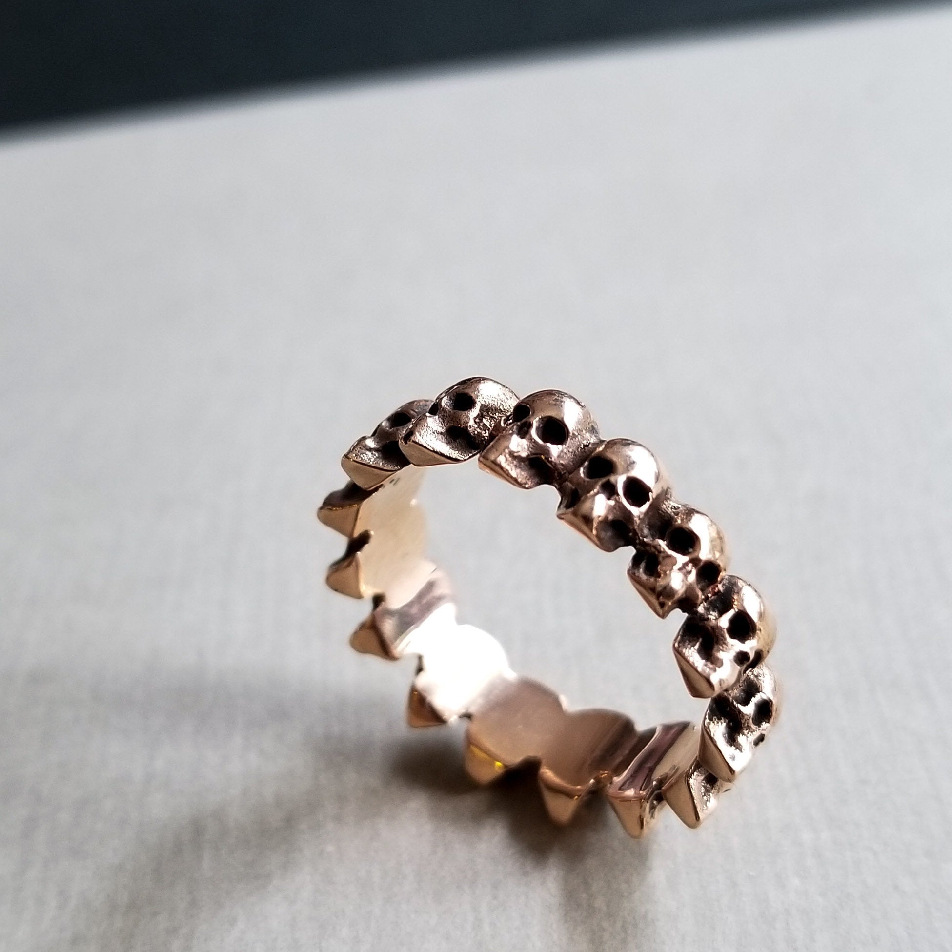 Rose Gold Eternity Skull Ring 14K - Inchoo Bijoux
