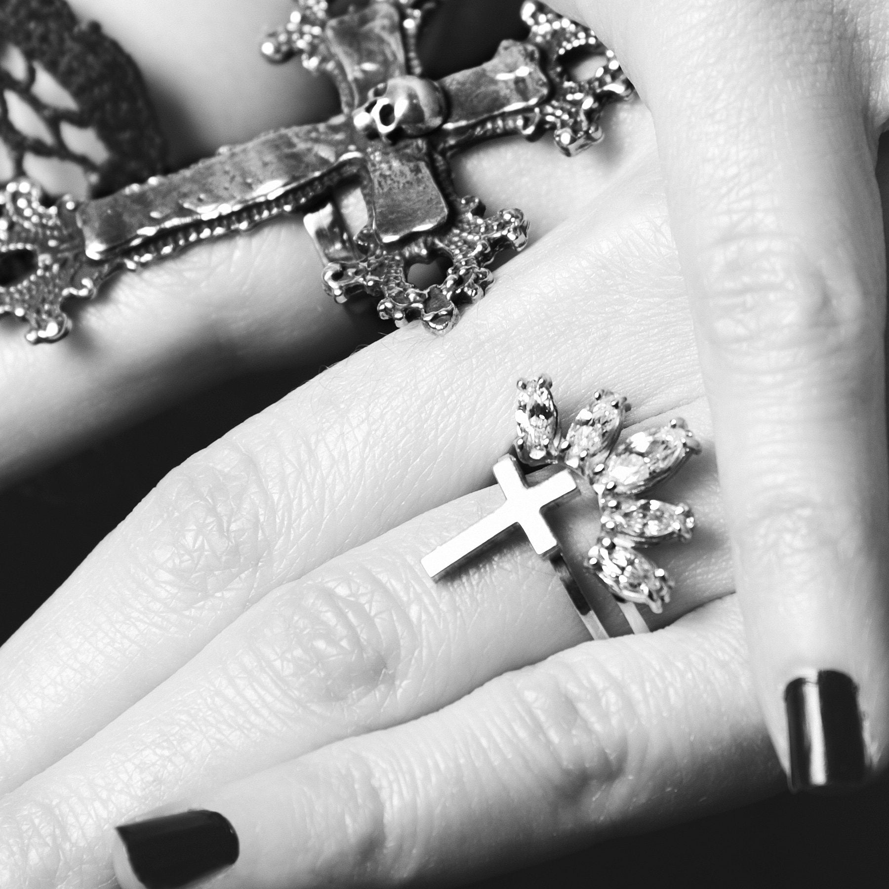 Marquise Cz Curved Ring - Gemstone Engagement Ring-Ring-Inchoo Bijoux-Inchoo Bijoux