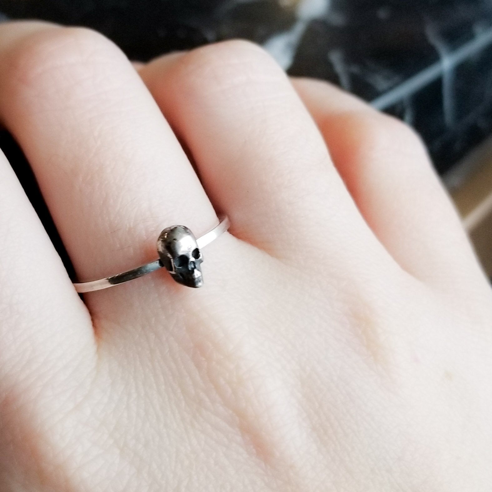 Small Silver Minimal Skull Ring - Inchoo Bijoux