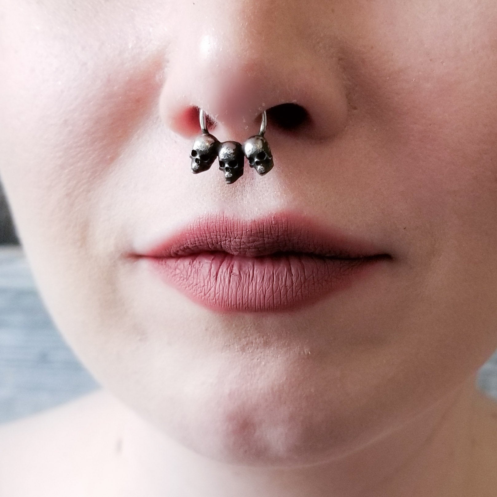 3 Skull Silver Septum - Inchoo Bijoux