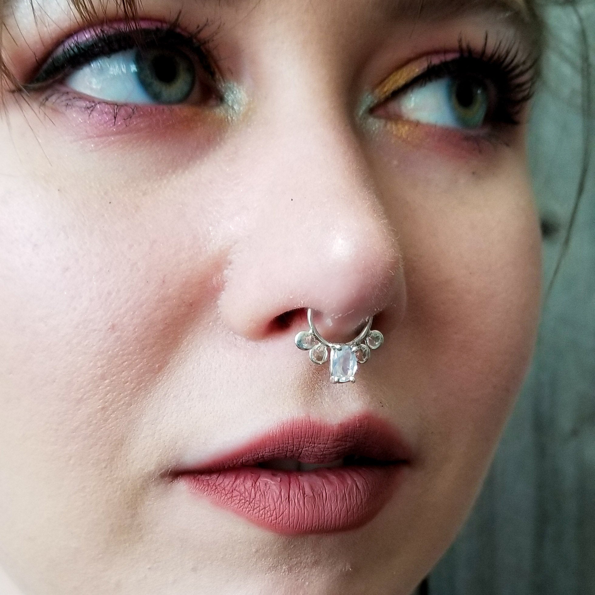 Rainbow Moonstone Statement Septum - Inchoo Bijoux