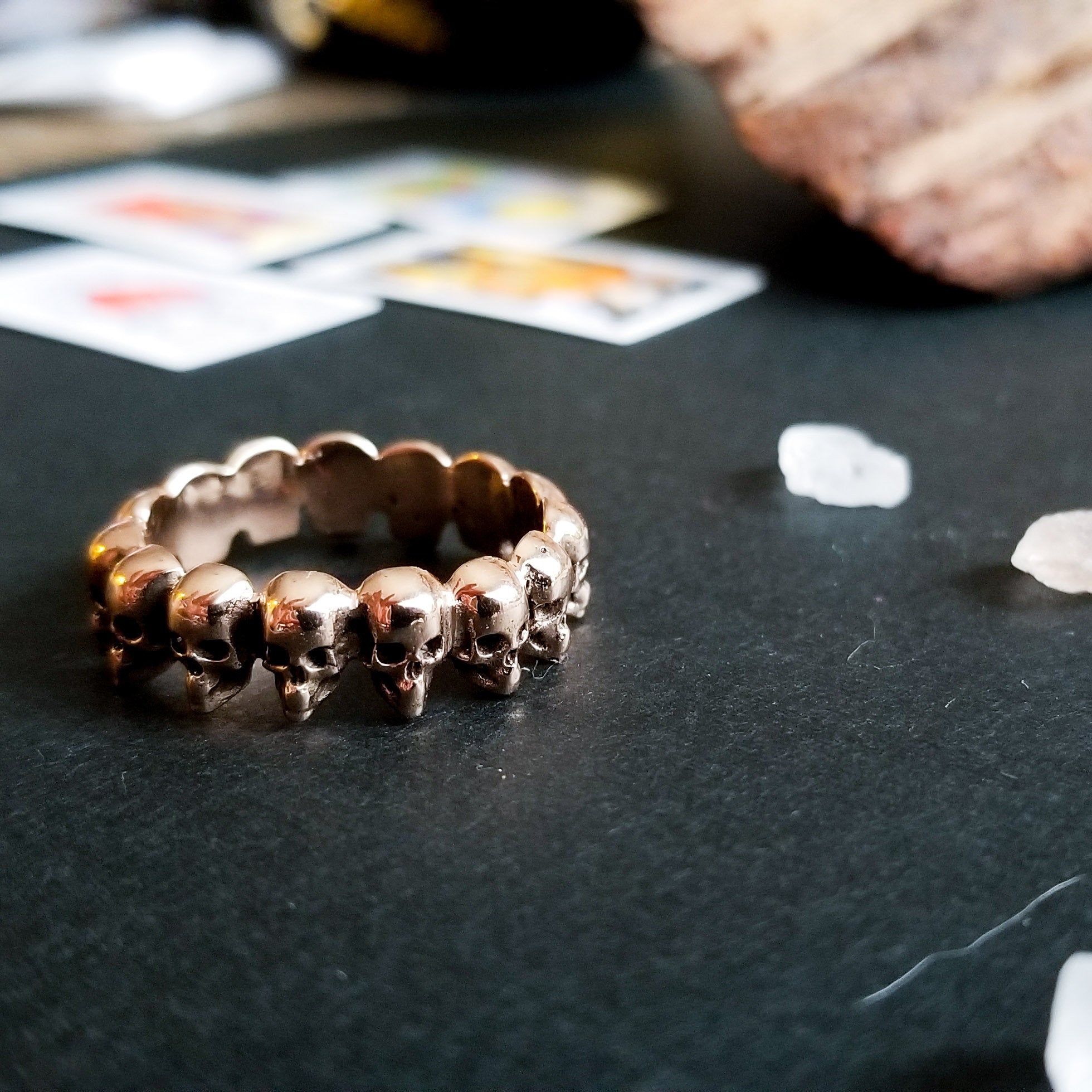 Rose Gold Eternity Skull Ring 14K - Inchoo Bijoux