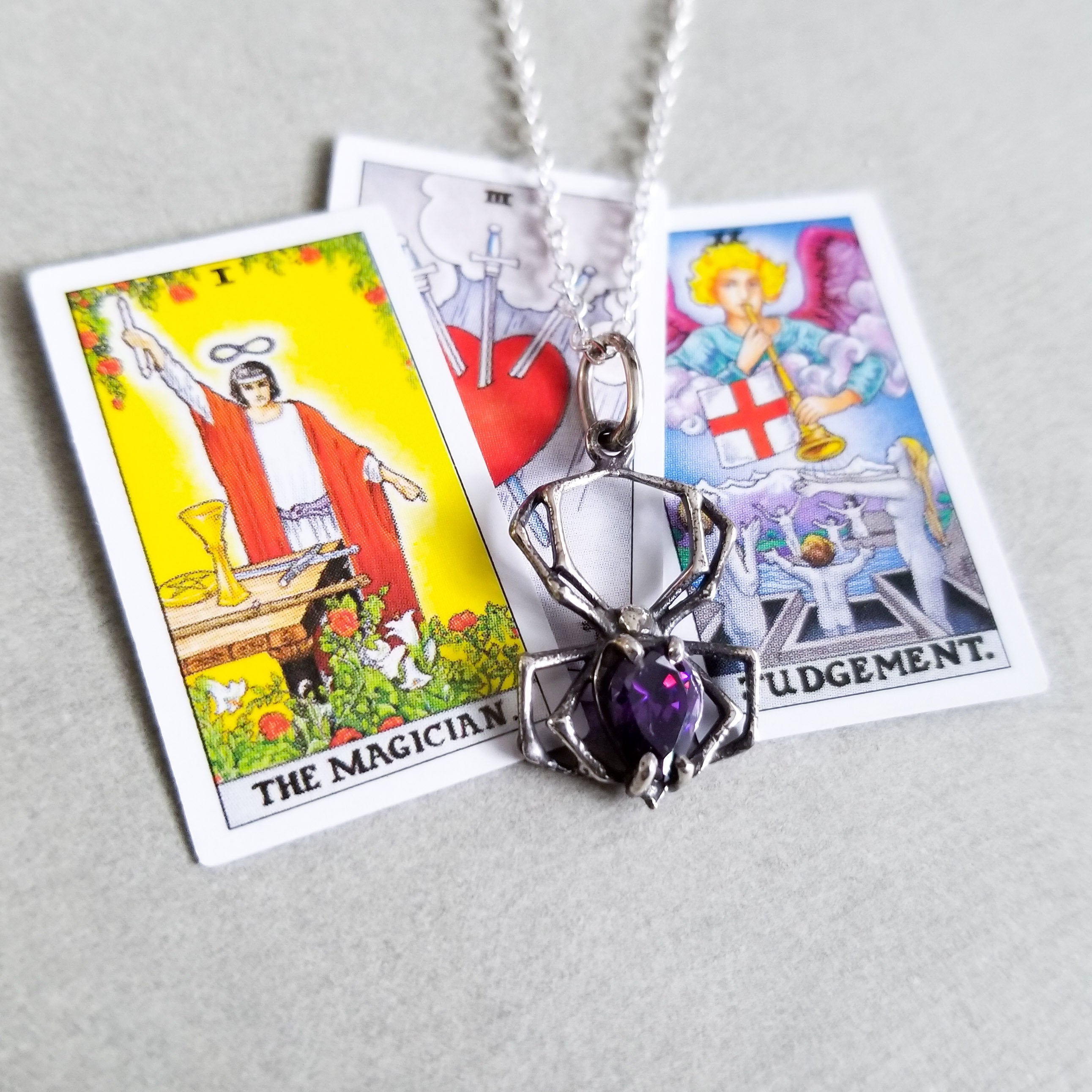 Purple Amethyst Spider Necklace - Inchoo Bijoux