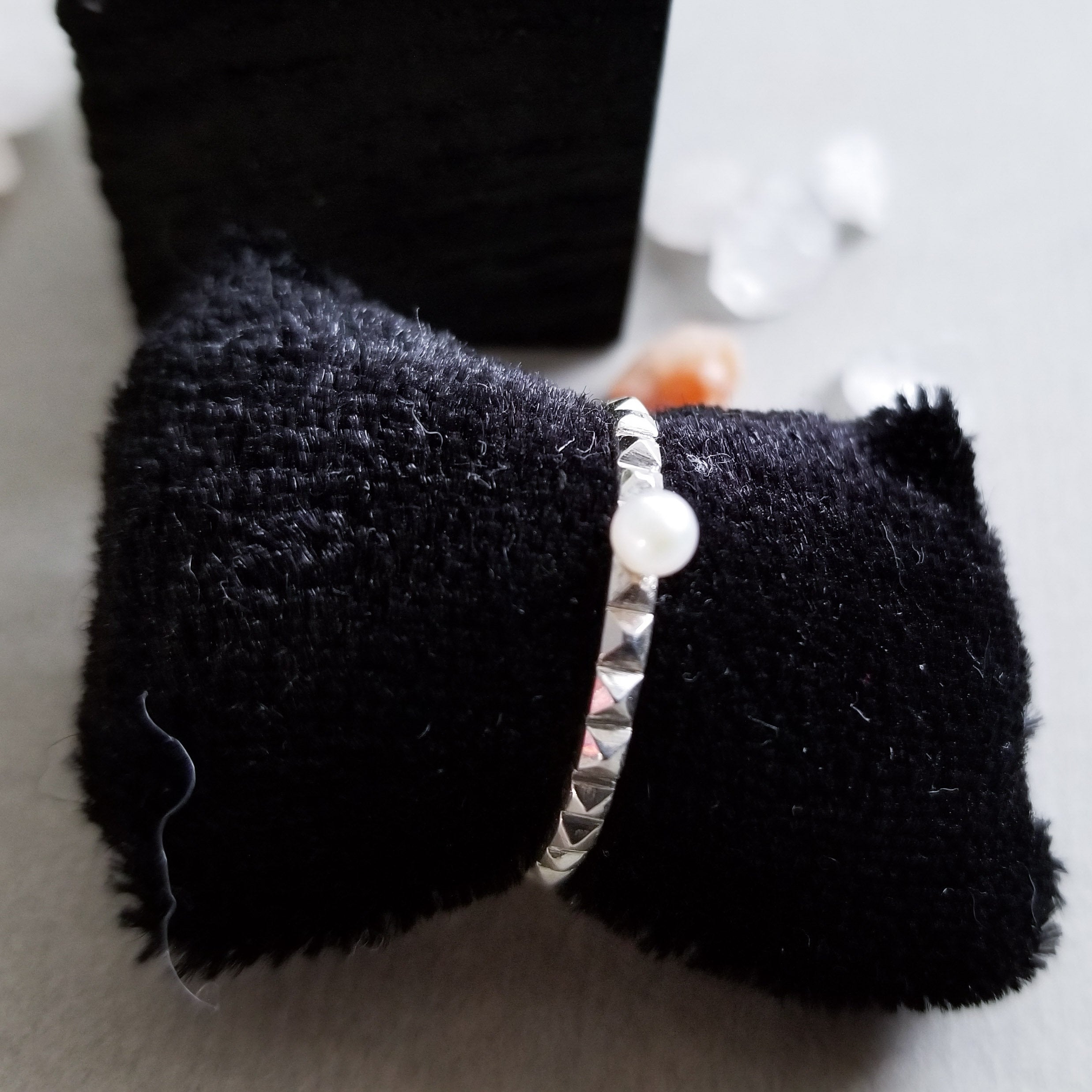 Thin Studded Pearl Ring-Ring-Inchoo Bijoux-Inchoo Bijoux