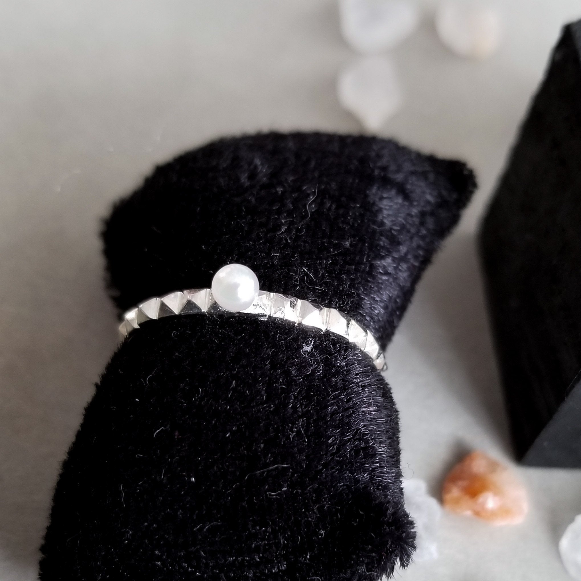 Thin Studded Pearl Ring-Ring-Inchoo Bijoux-Inchoo Bijoux