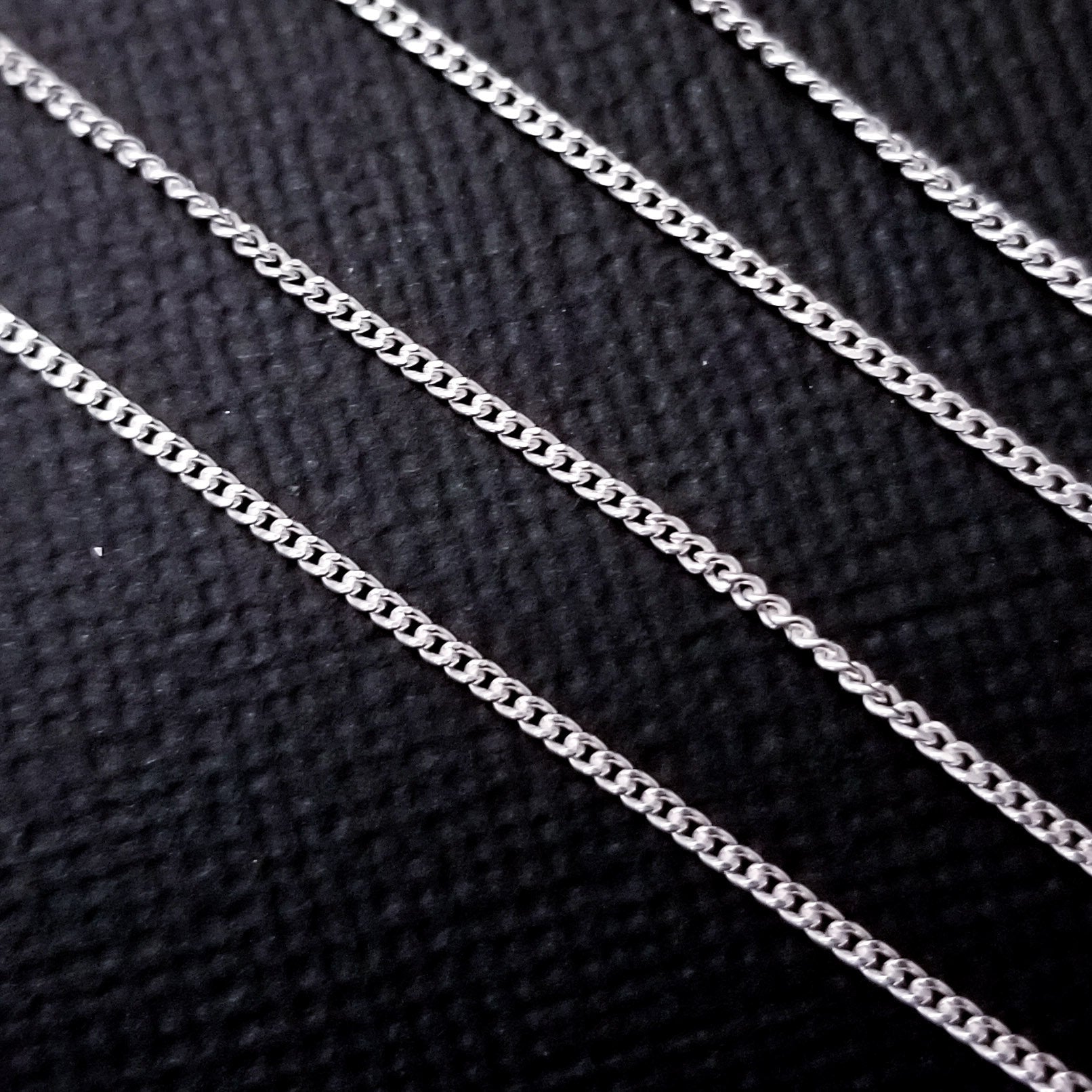 Sterling Silver 2mm Thick Flat Curb Chain - Inchoo Bijoux