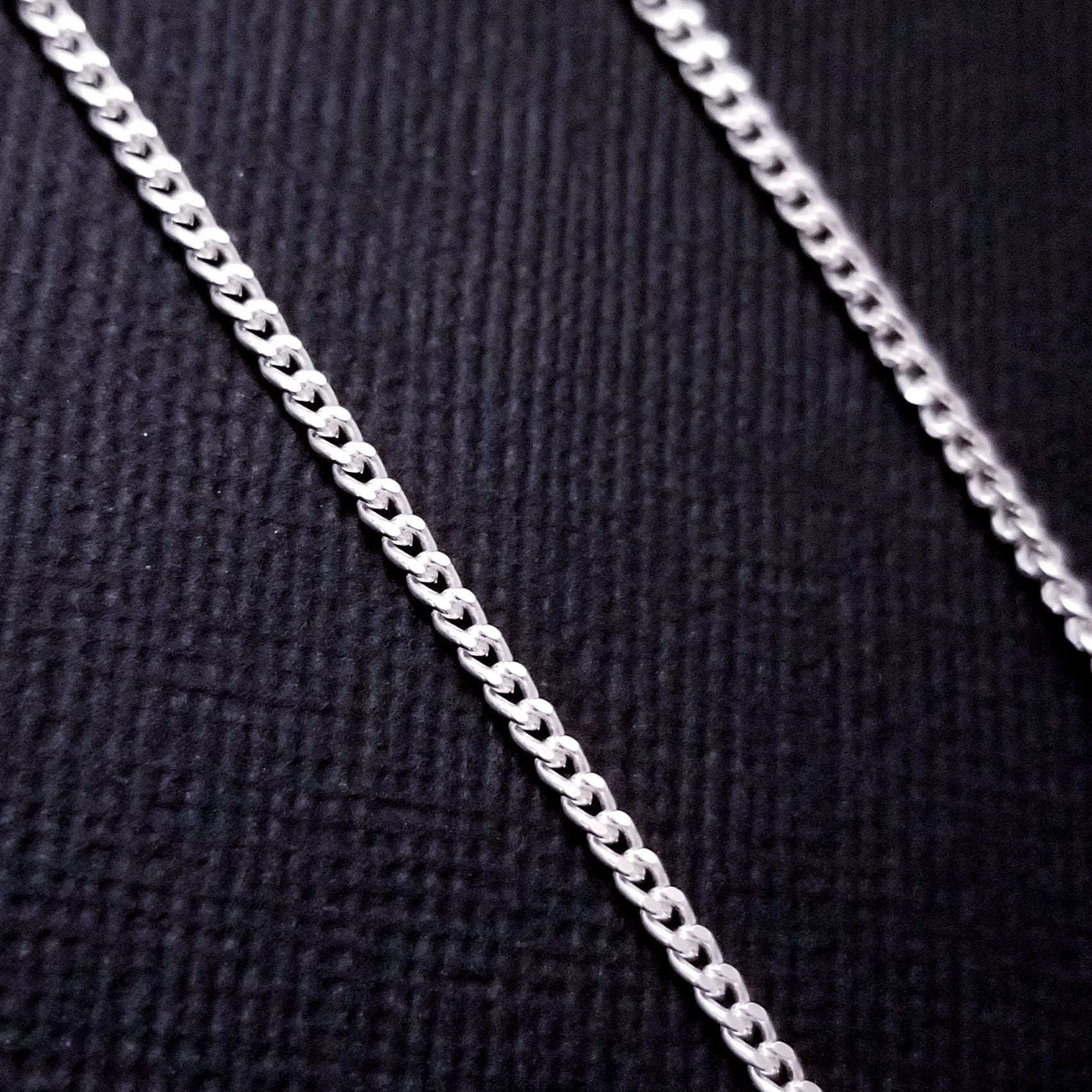 Sterling Silver 2mm Thick Flat Curb Chain - Inchoo Bijoux