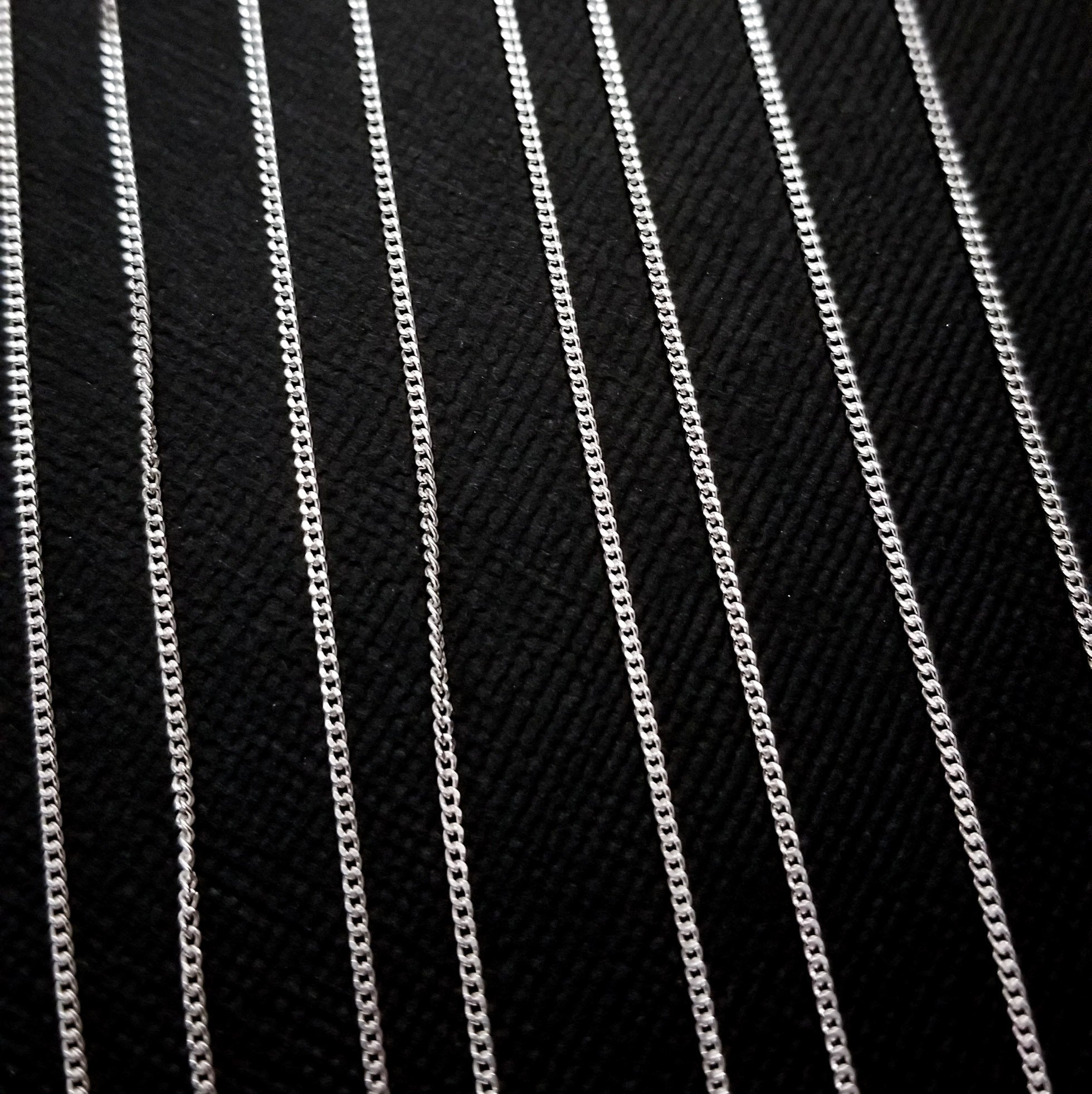 Sterling Silver 1.2mm Thin Flat Curb Chain - Inchoo Bijoux