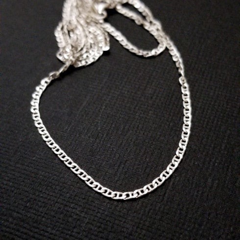 Sterling Silver Flat Mariner 2.3mm Chain - Inchoo Bijoux