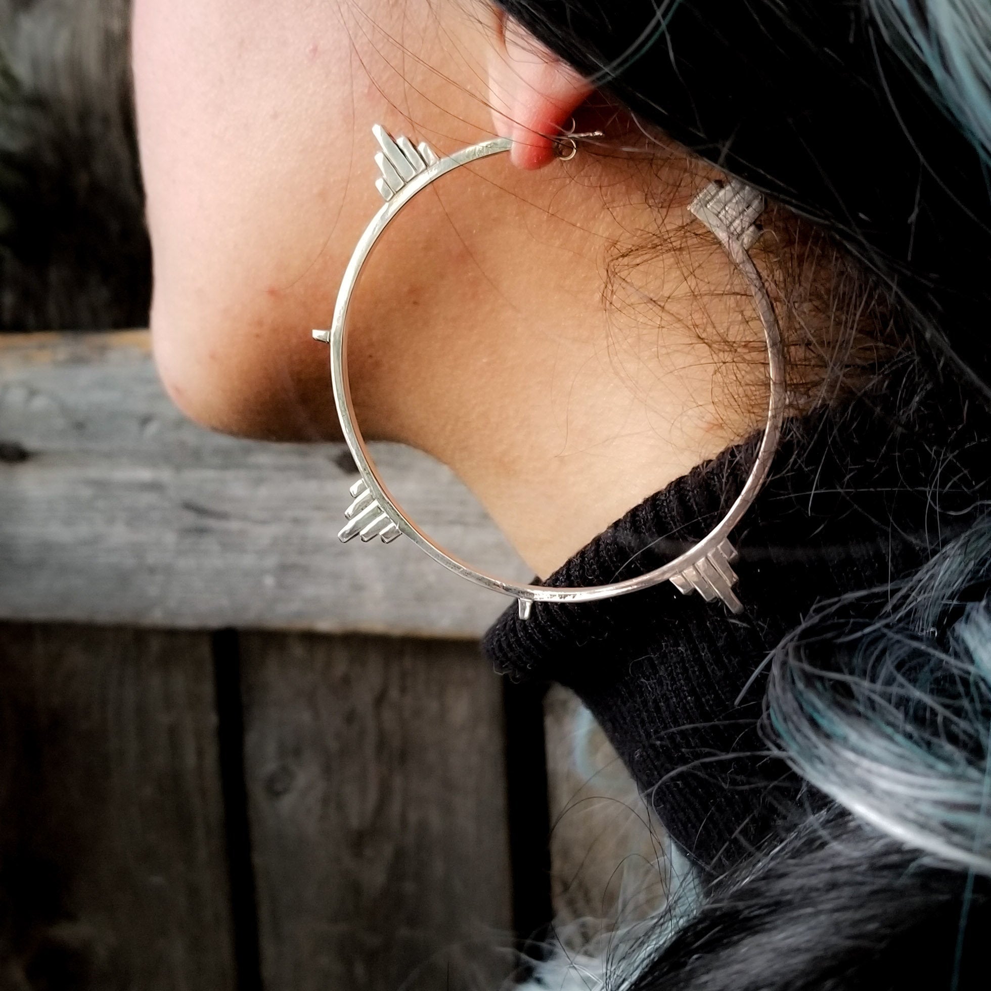 Big Celestial Hoop Architectural Earrings - Inchoo Bijoux