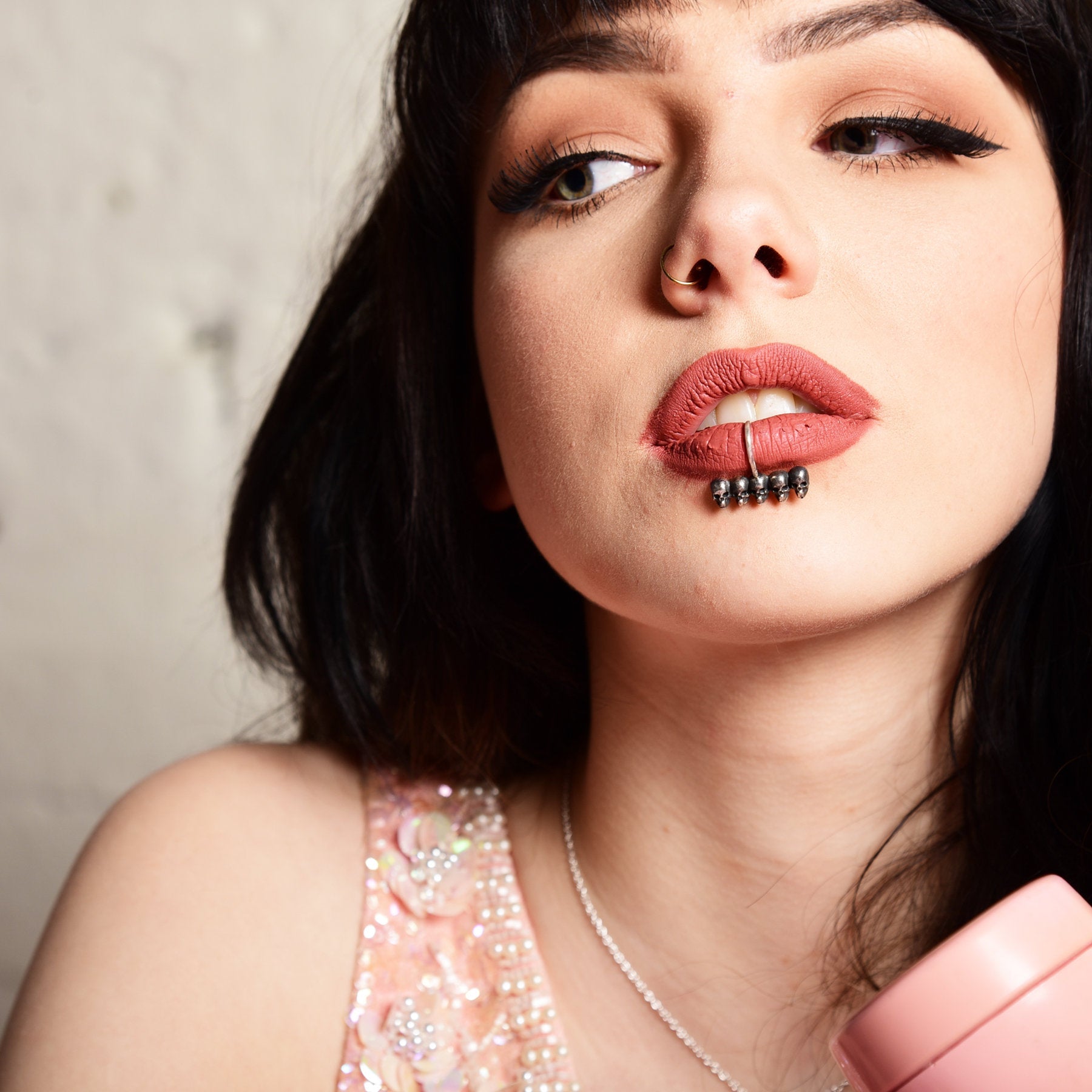 Goth Skull Fake Lip Ring - Inchoo Bijoux