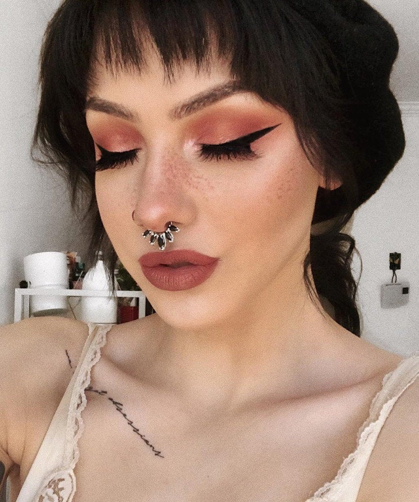 Oversized Black Gem Marquise Septum - Inchoo Bijoux