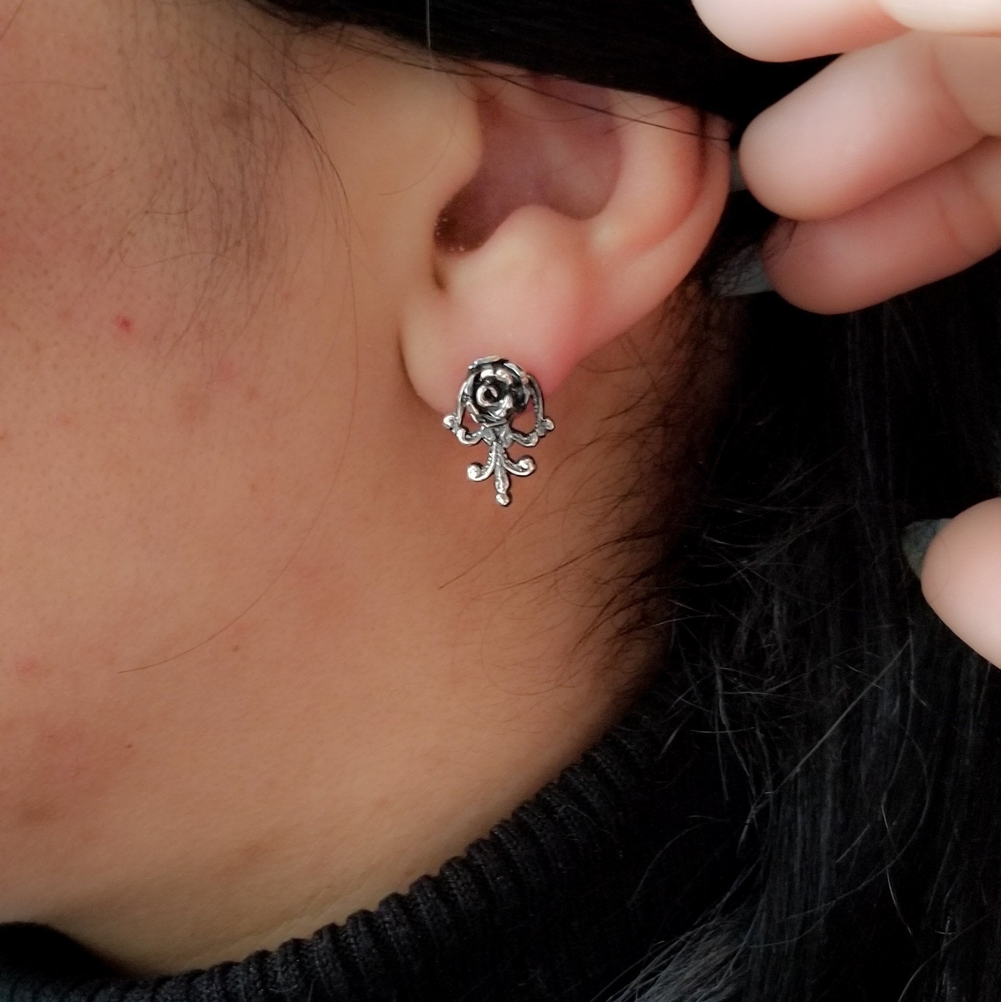 Victorian Rose and Lace Earrings Flower - Inchoo Bijoux