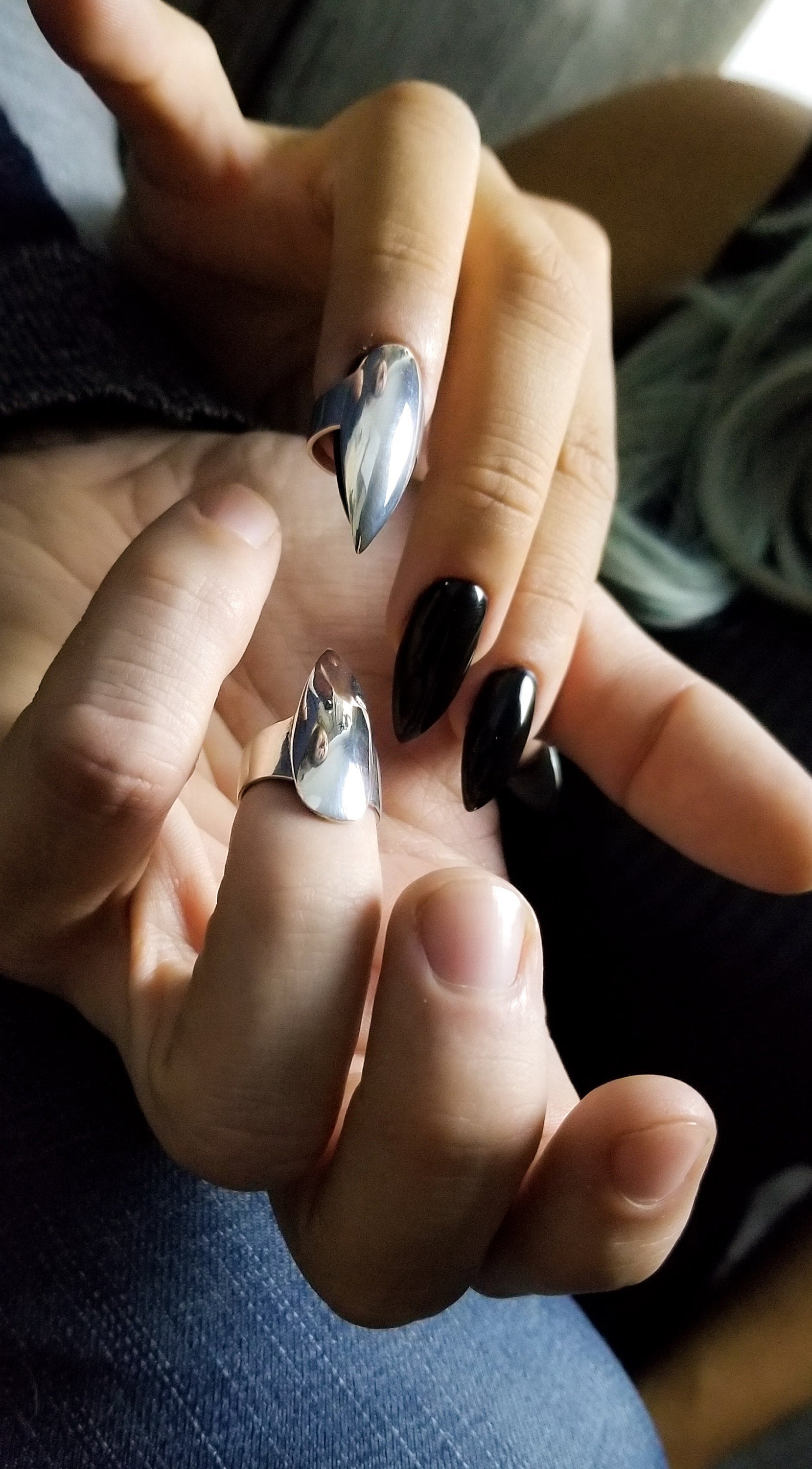Silver Claw Stiletto Nail - Inchoo Bijoux