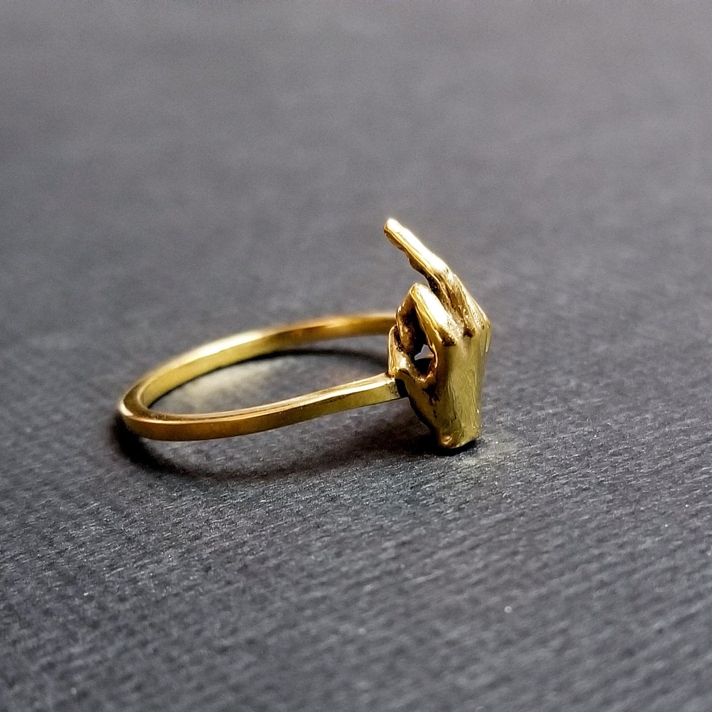 14k Yellow Gold F**K You Ring Middle FInger-Ring-Inchoo Bijoux-Inchoo Bijoux
