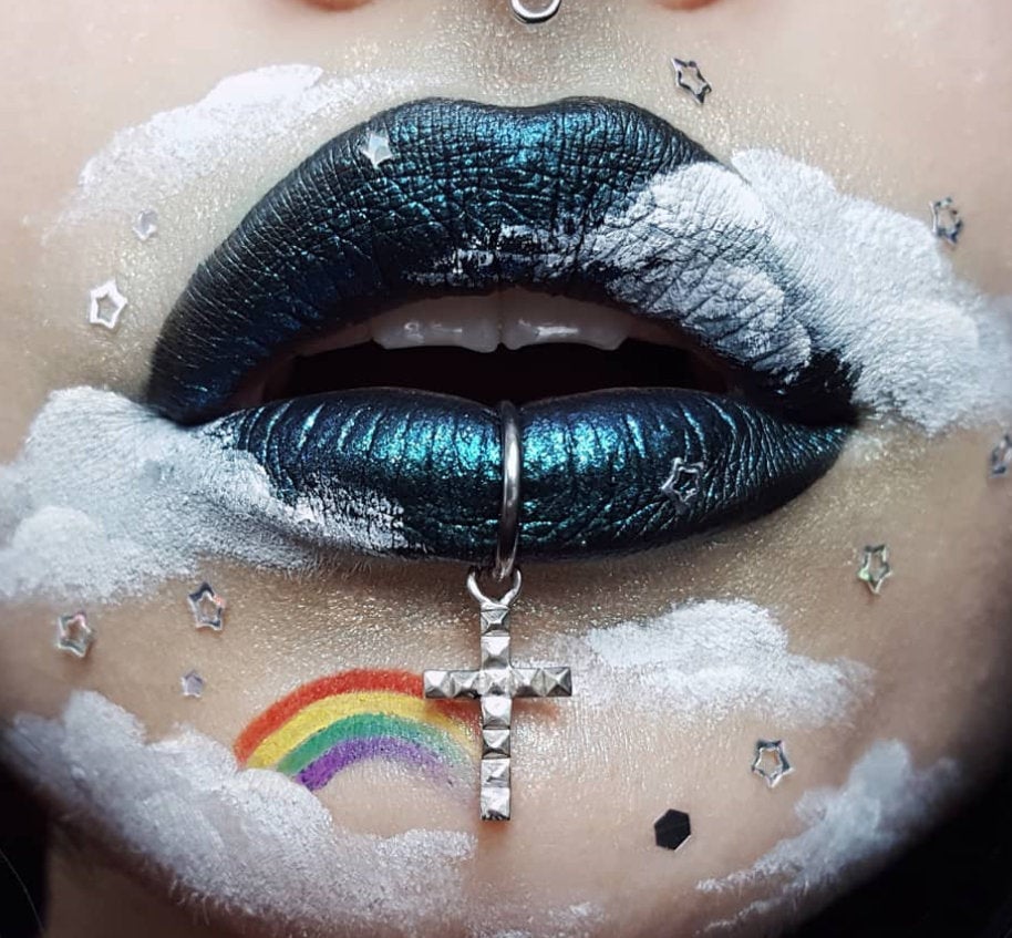 Dangling Studded Cross Lip Ring - Inchoo Bijoux