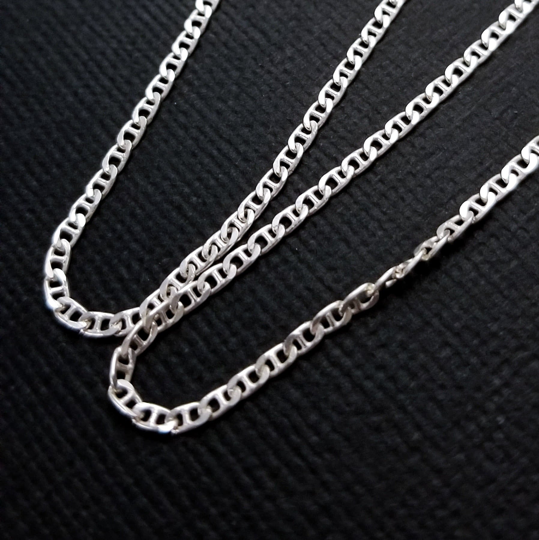 Sterling Silver Flat Mariner 2.3mm Chain - Inchoo Bijoux