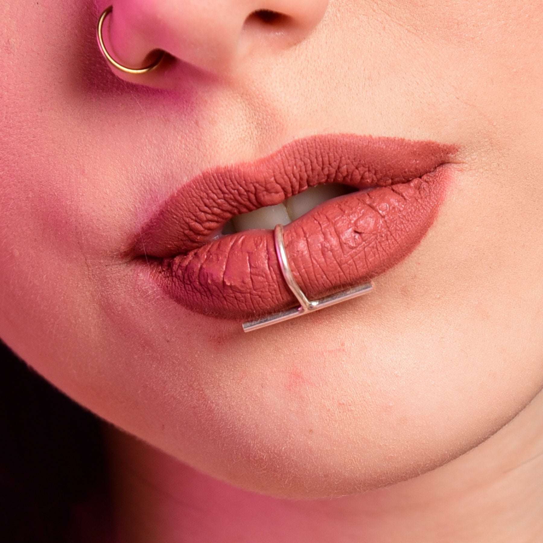 Bar Fake Lip Ring - Inchoo Bijoux